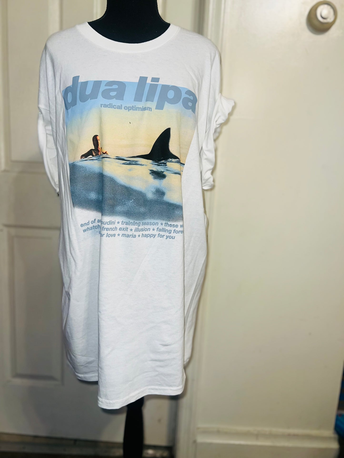 Dua Lipa Oversized Distressed Tee