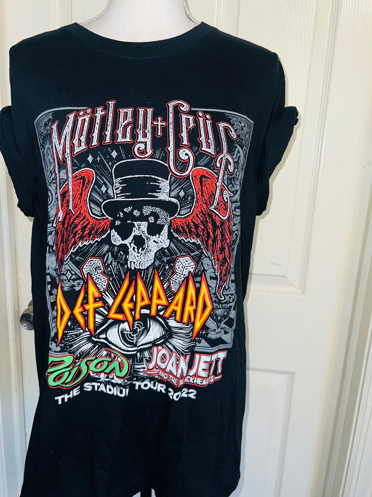 Motley Crue, Def Leppard, Poison, and Joan Jett Double Sided Oversized Tee
