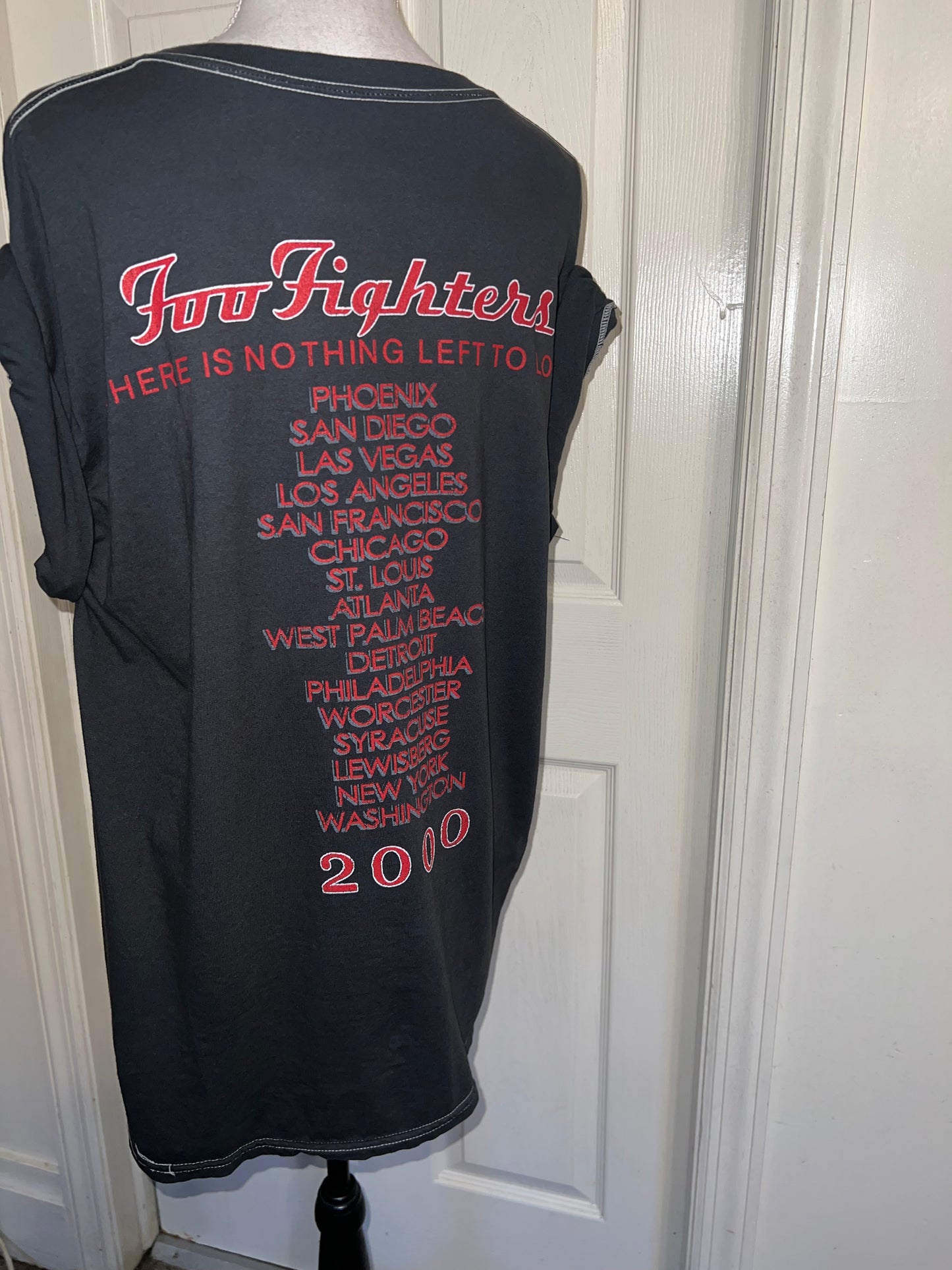 Foo Fighters Double Sided Oversized Distressed Tee