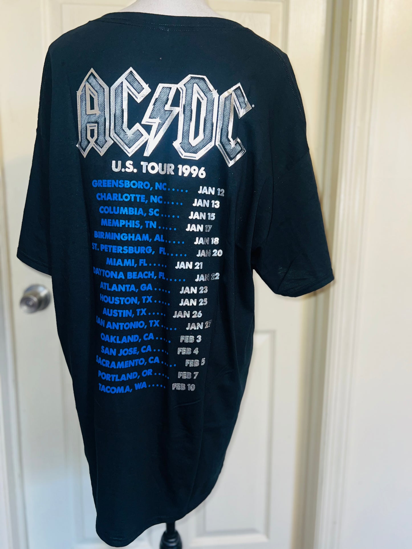 AC/DC Double Sided Oversized Distressed Tee