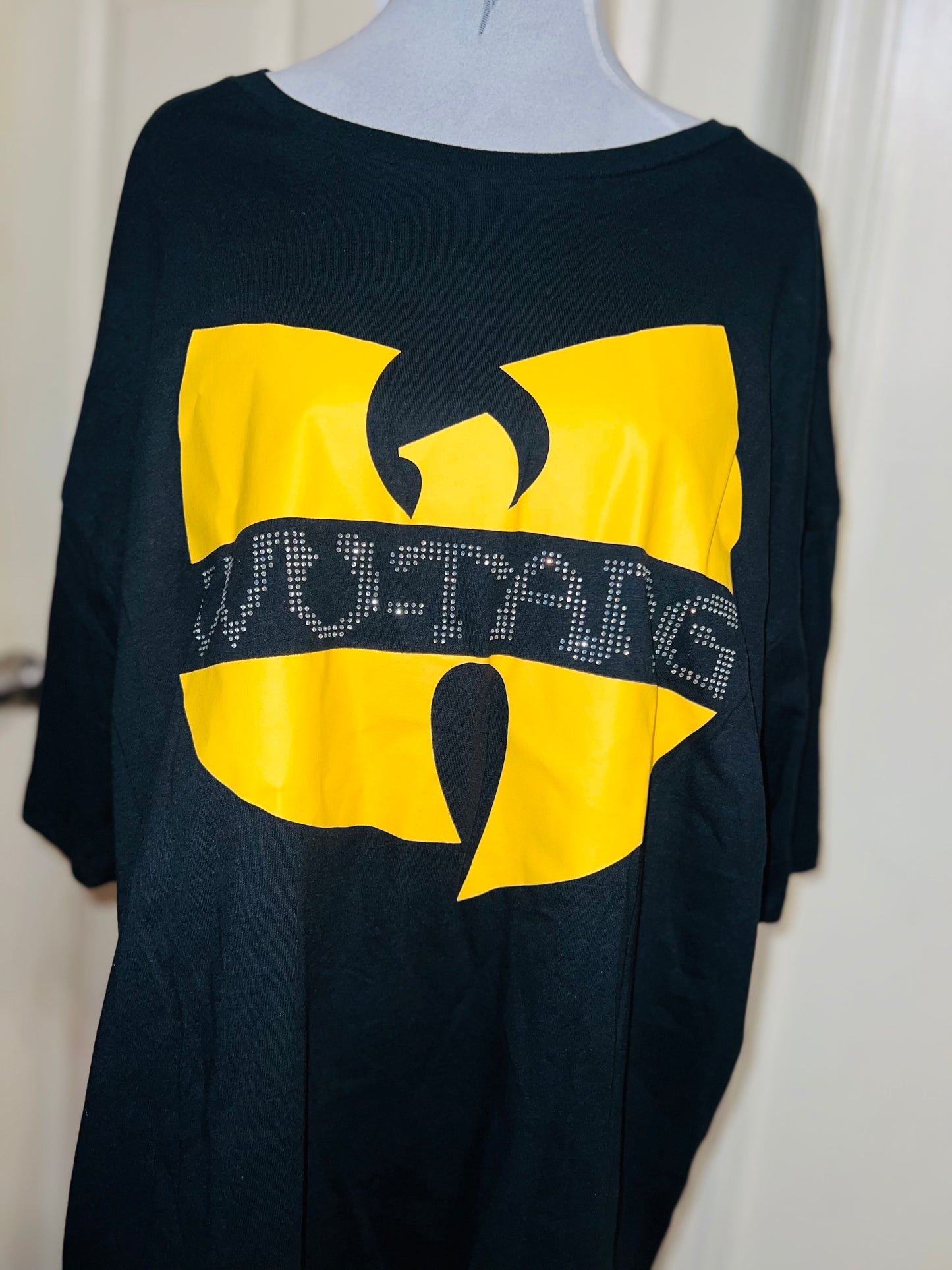 Wu-Tang Clan Rhinestone Oversized Distressed Tee