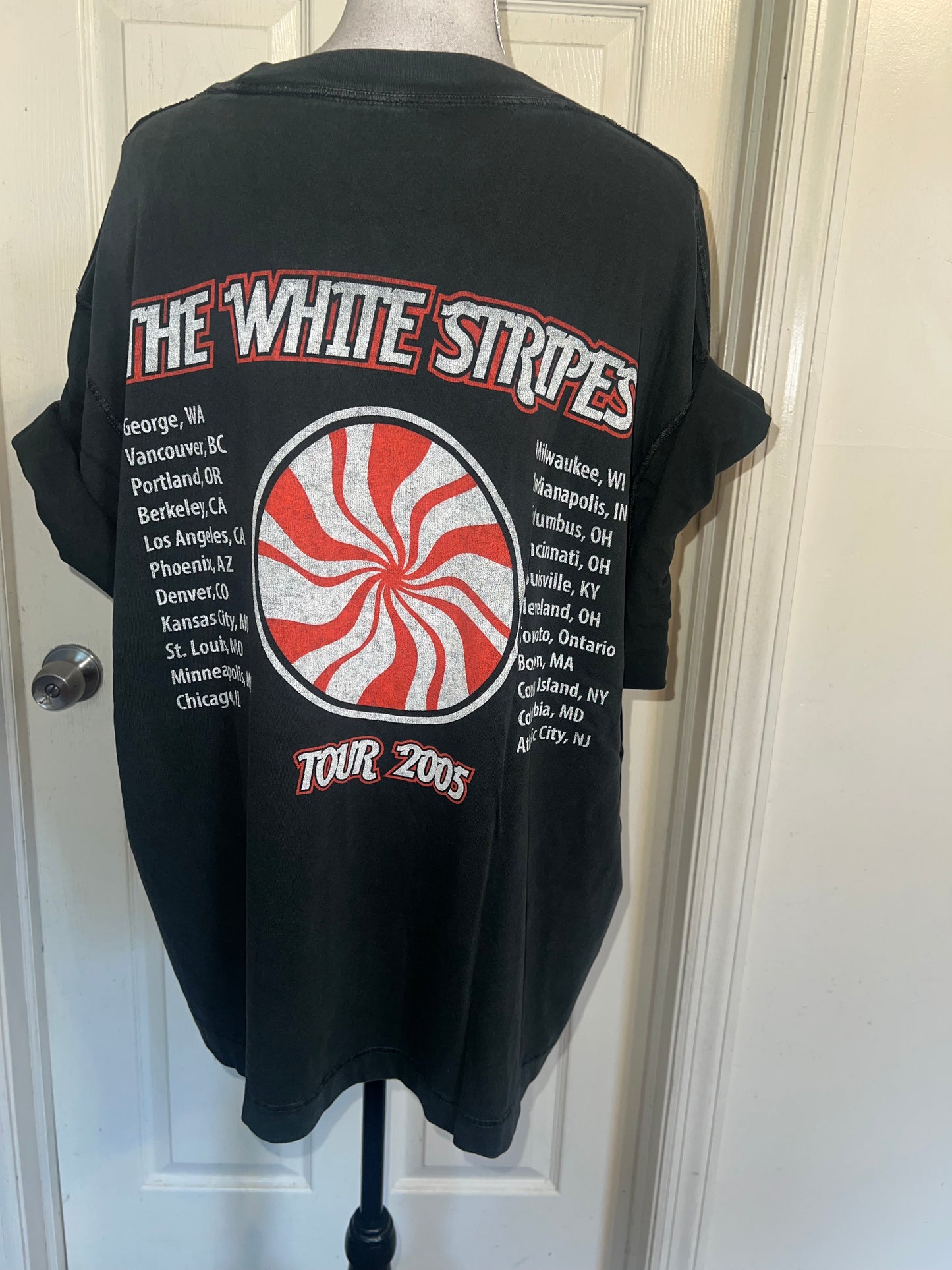 The White Stripes Double Sided Oversized Distressed Tee