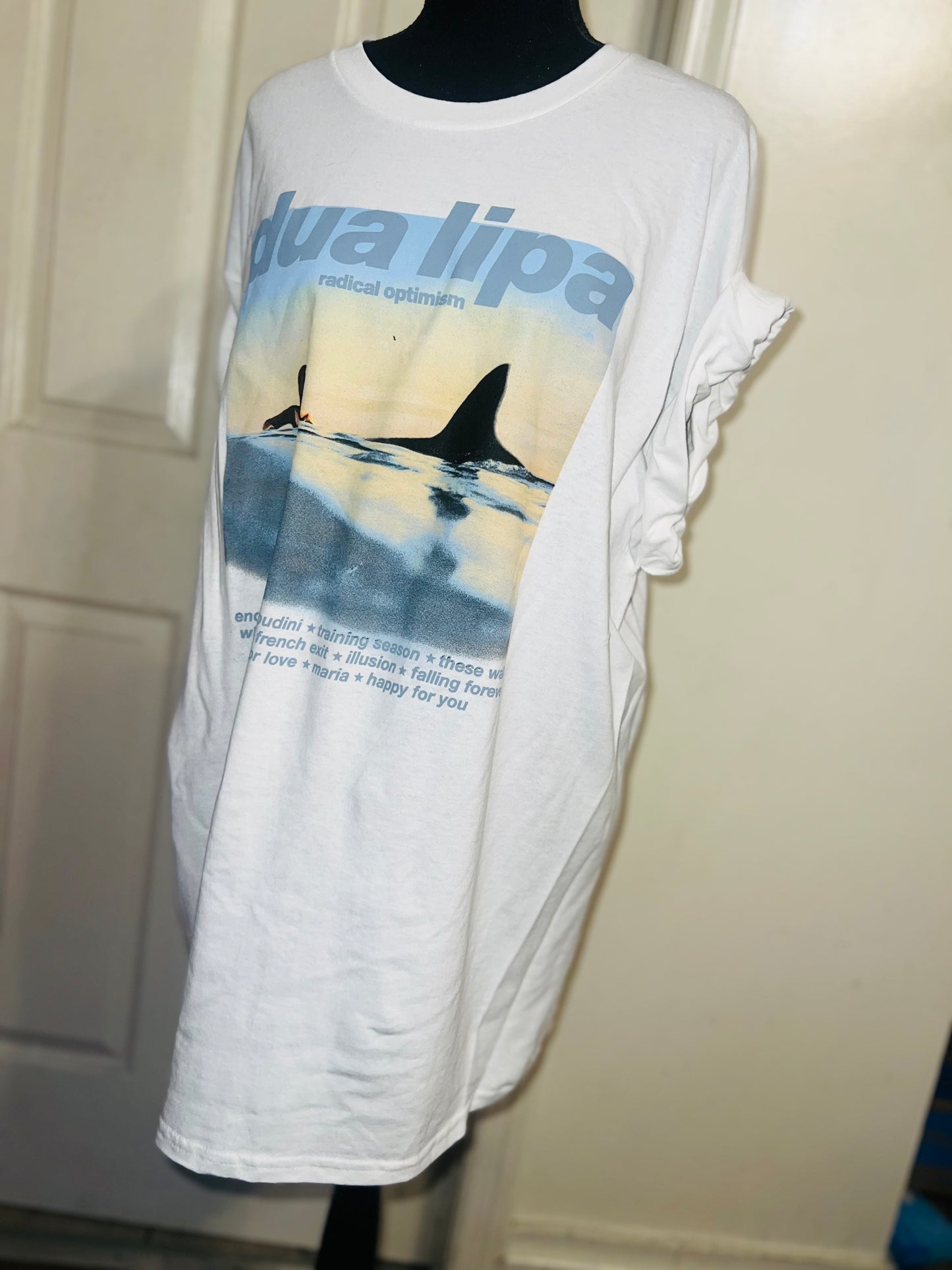 Dua Lipa Oversized Distressed Tee