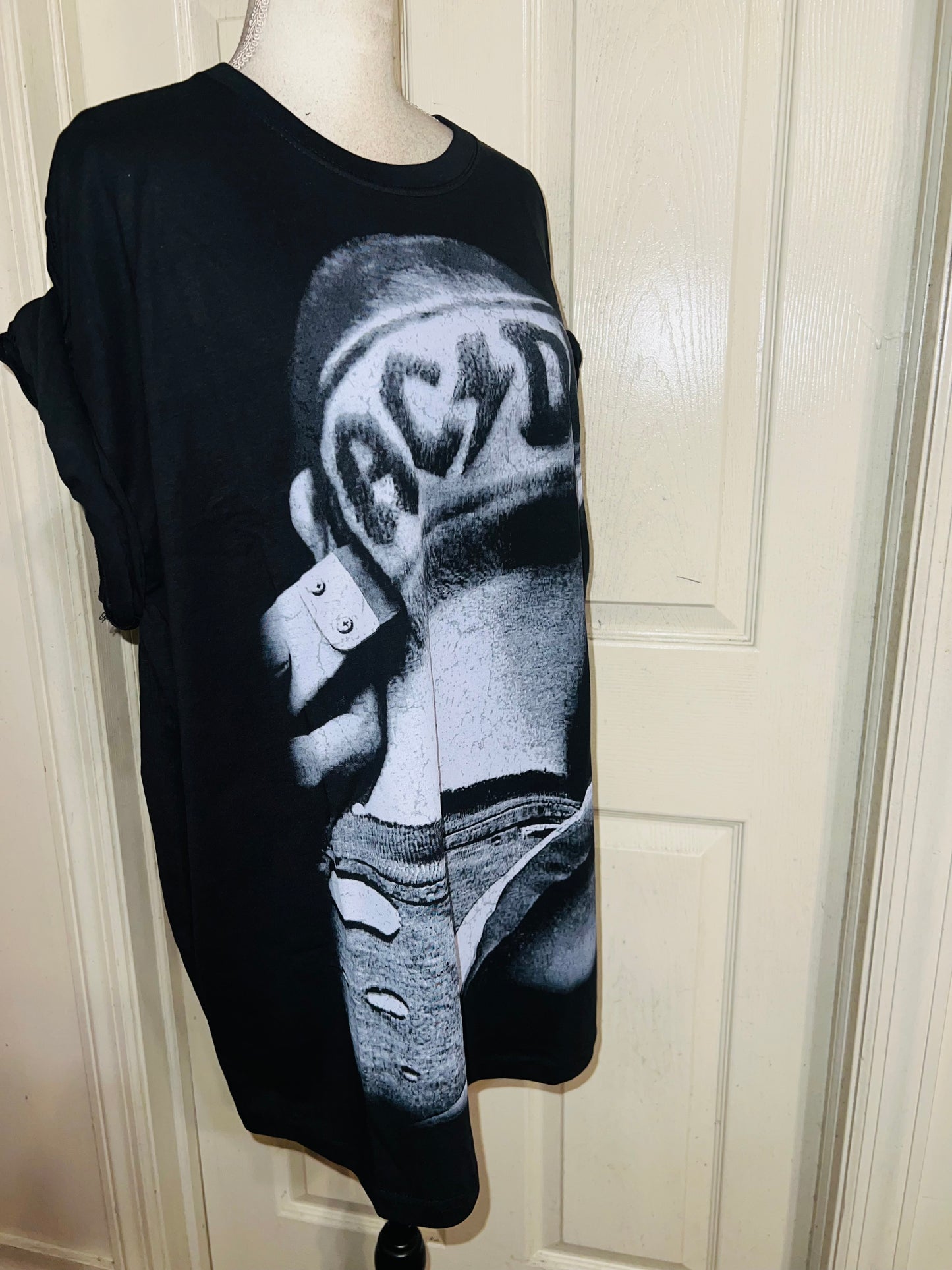 AC/DC Oversized Distressed Tee