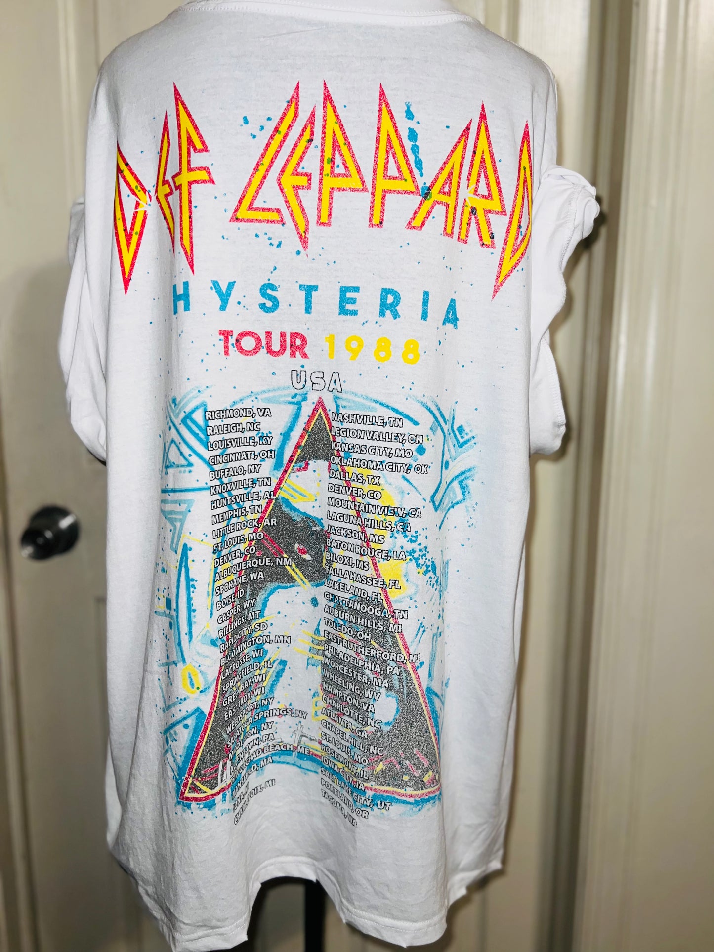 Def Leppard Double Sided Oversized Distressed Tee
