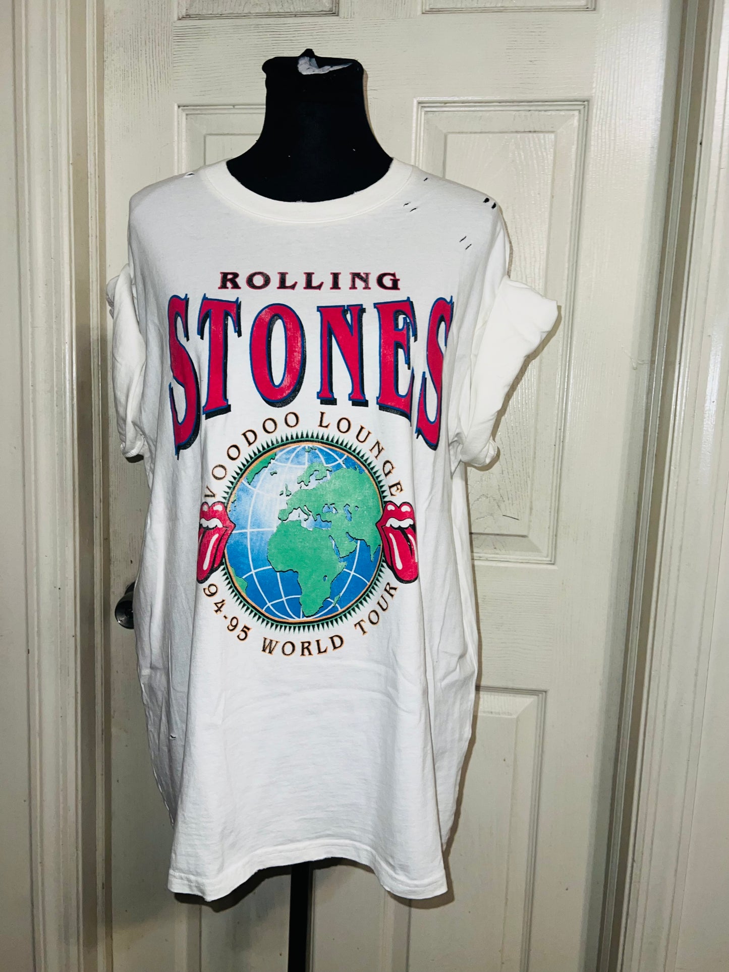 The Rolling Stones Vintage Double Sided Oversized Distressed Tee
