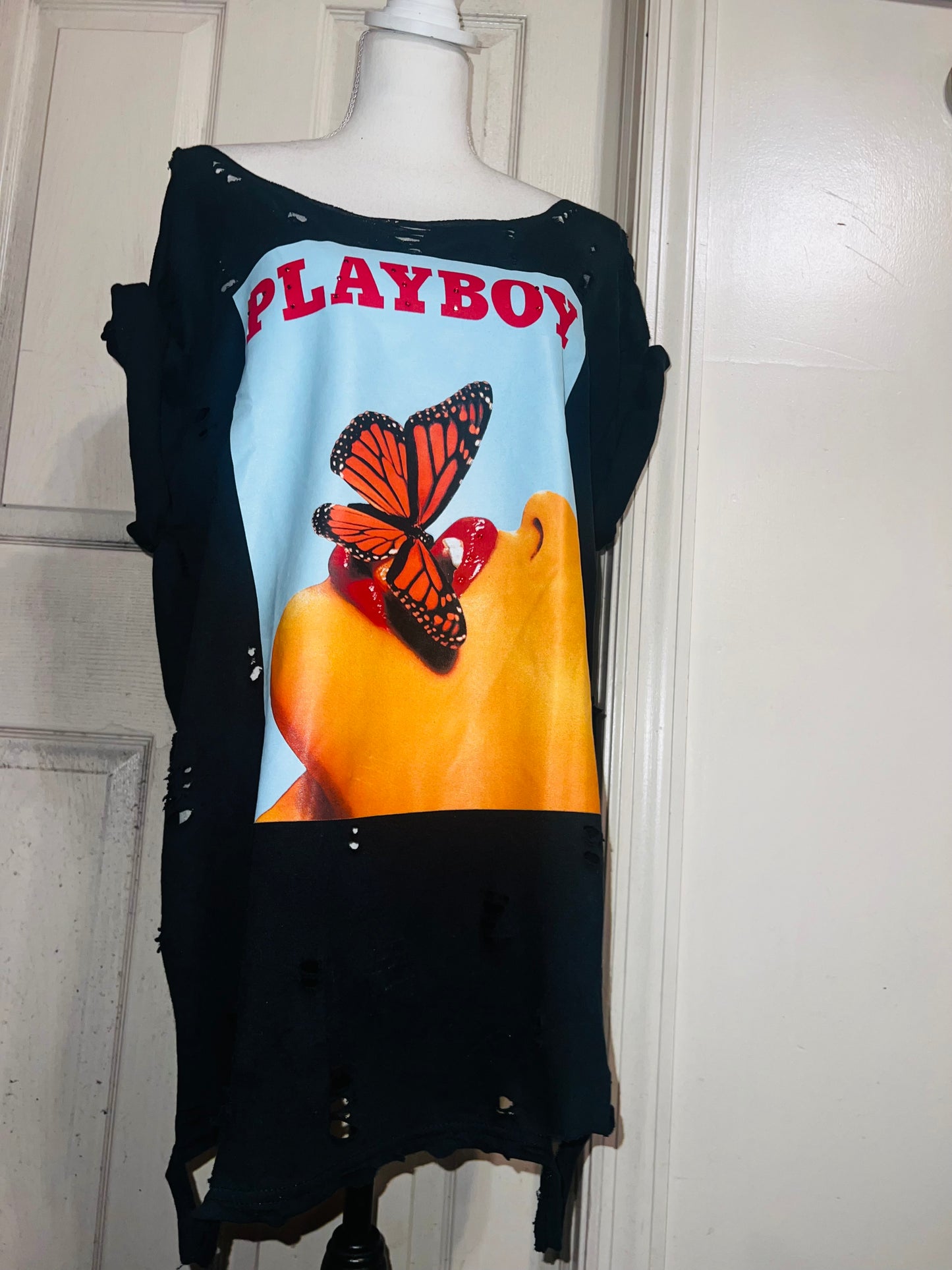 Playboy Oversized Distressed Tee