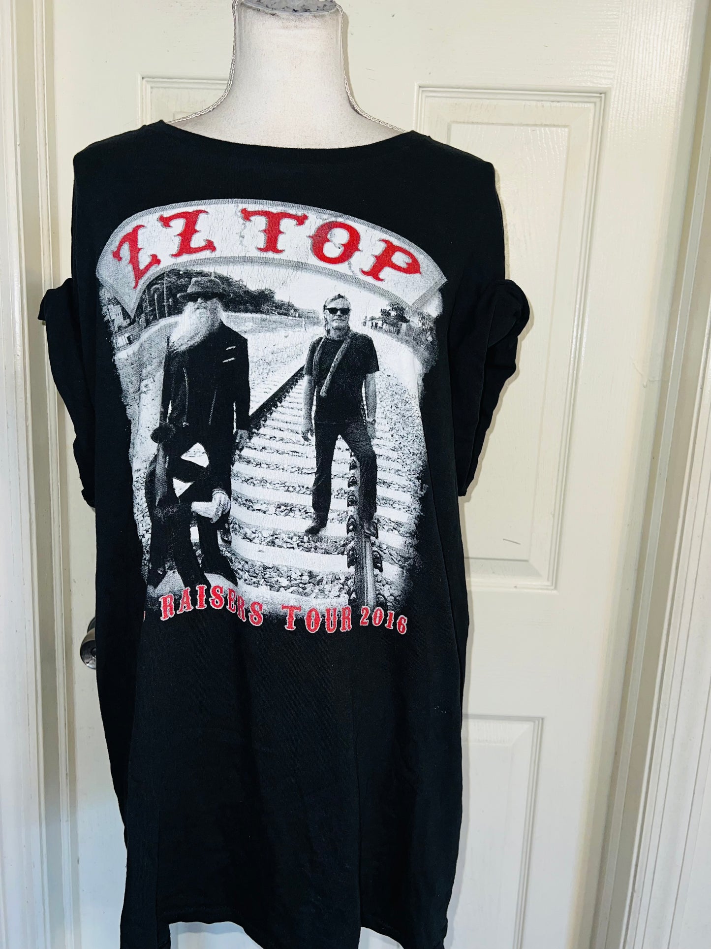 ZZ Top Double Sided Oversized Distressed Tee