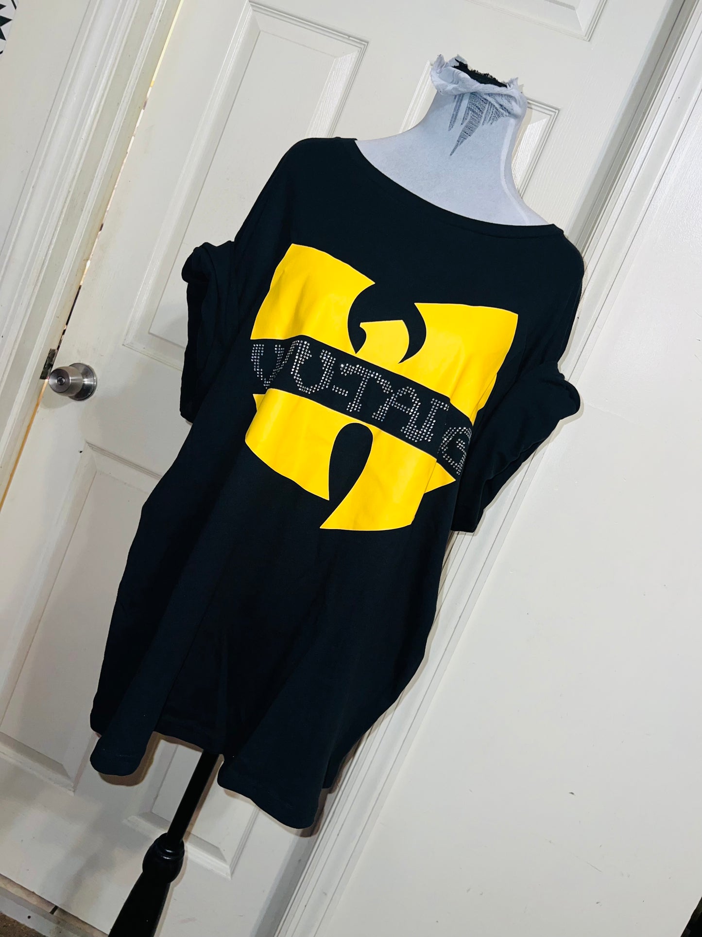 Wu-Tang Clan Rhinestone Oversized Distressed Tee