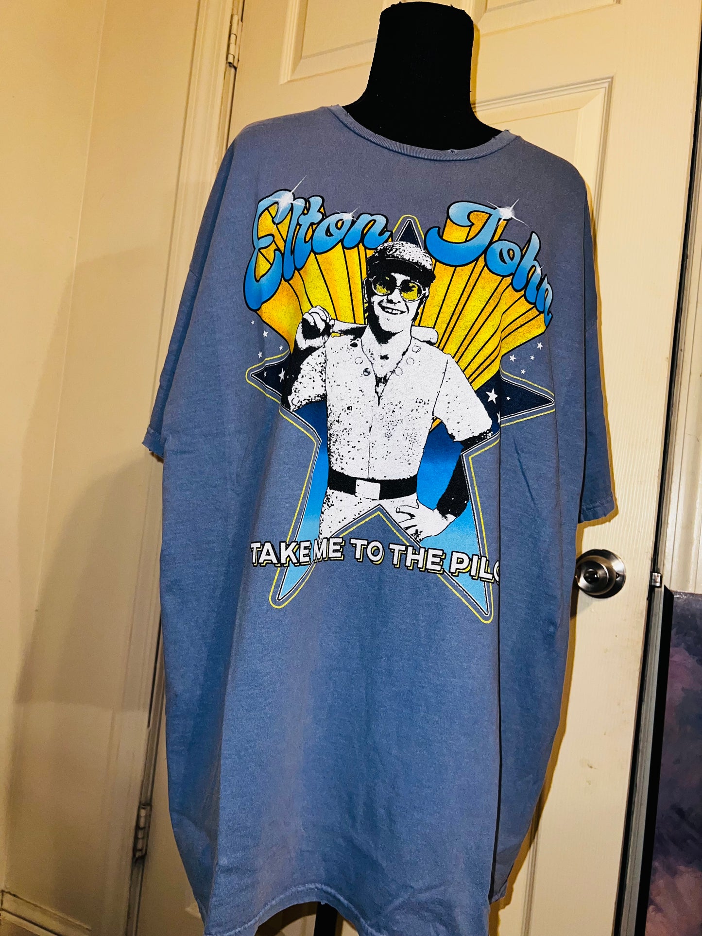 Elton John Oversized Distressed Tee