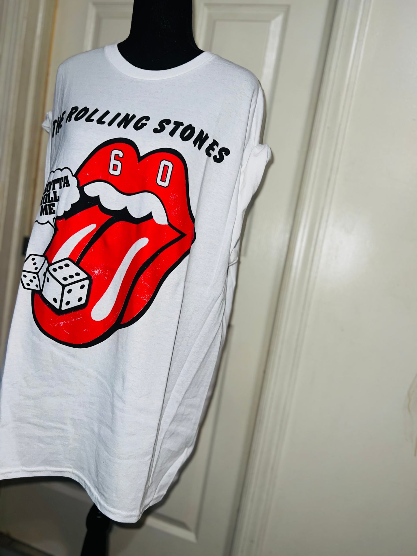 Rolling Stones Tumbling Dice Oversized Distressed Tee