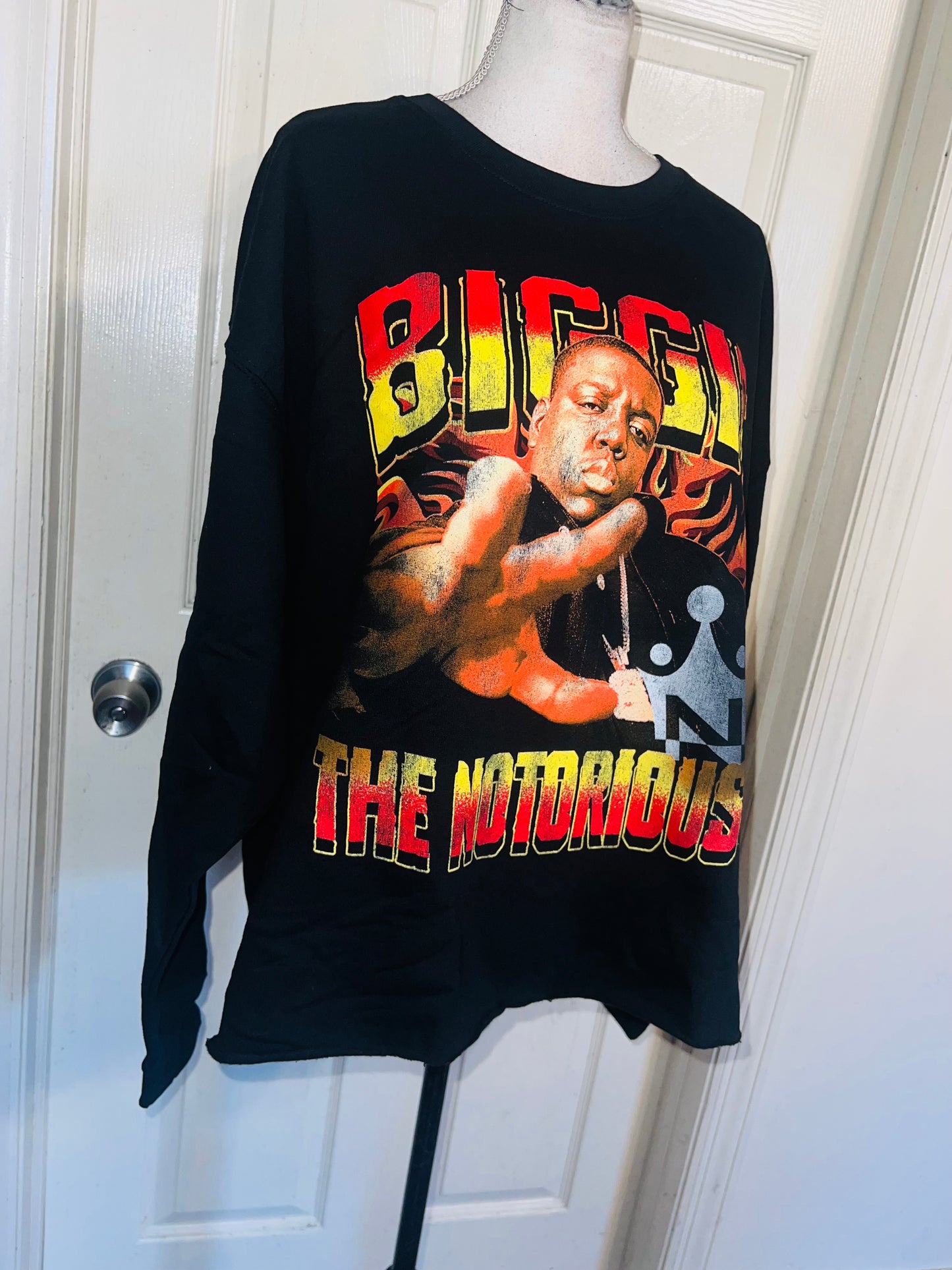 Biggie Smalls Oversized Distressed Sweatshirt