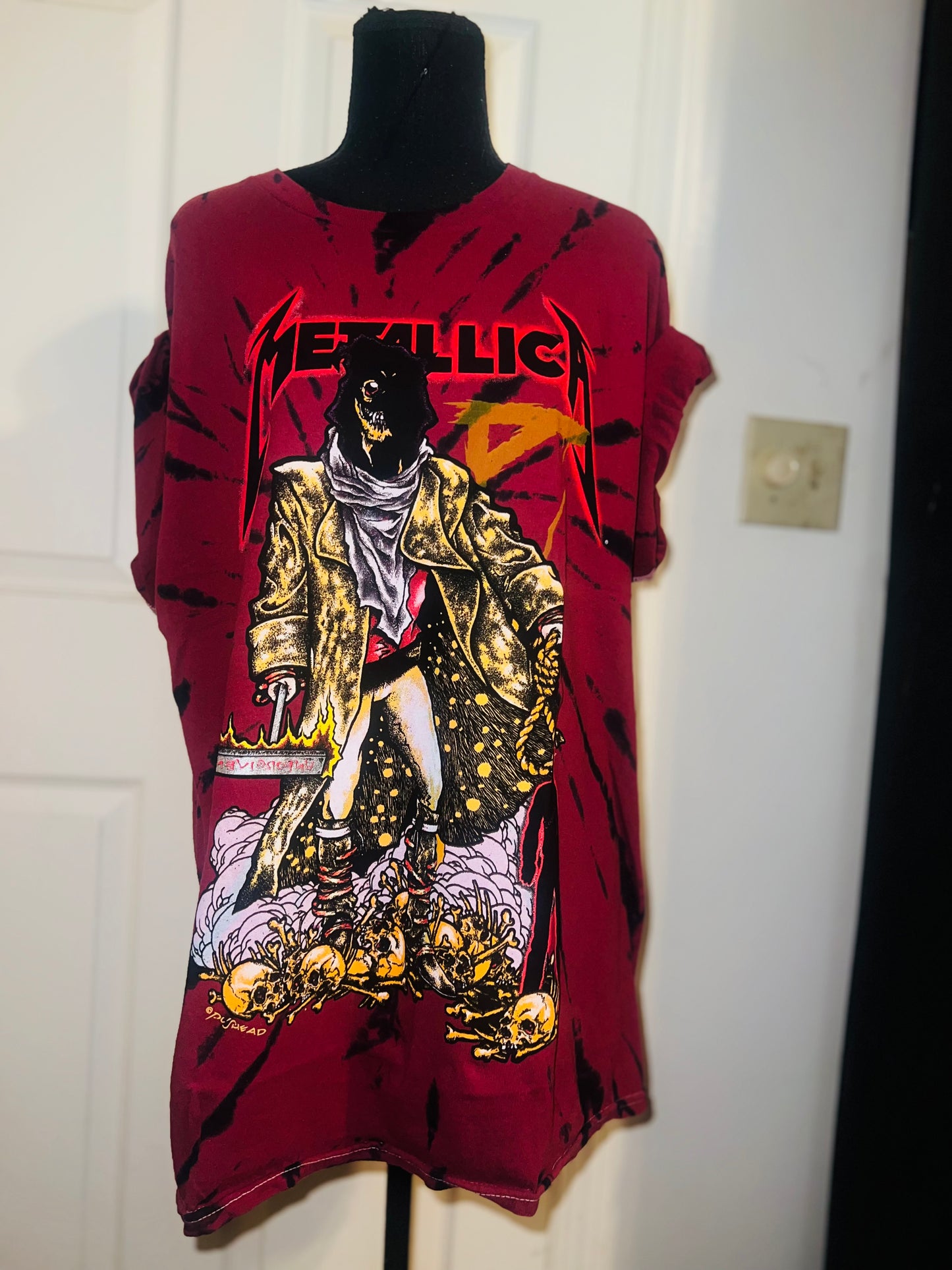 Metallica Tie Dye Double Sided Oversized Tee