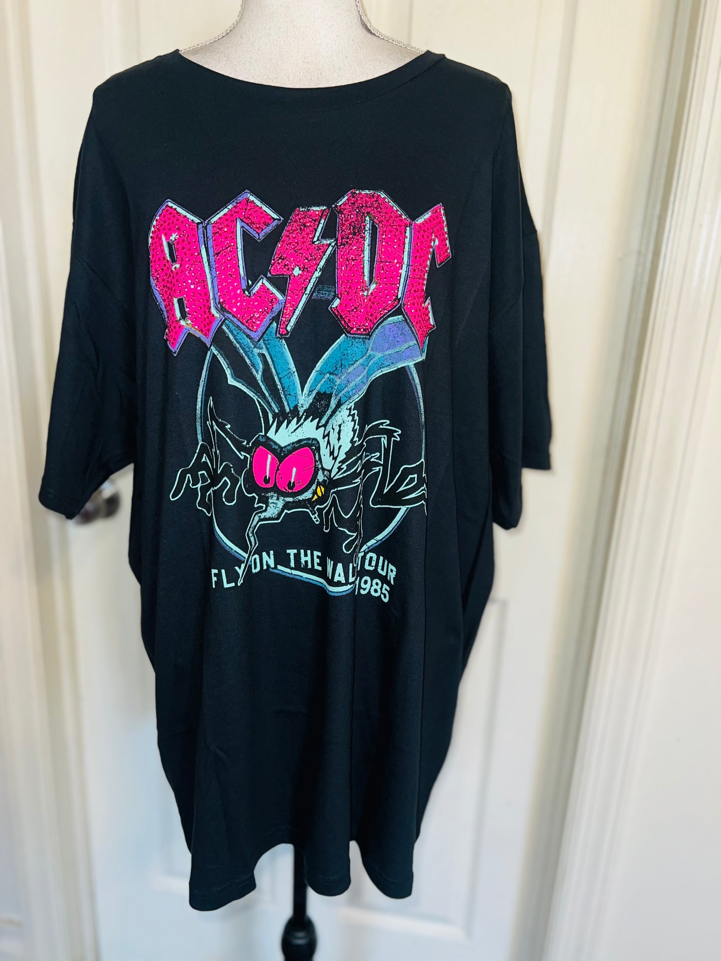 AC/DC Oversized Distressed Tee