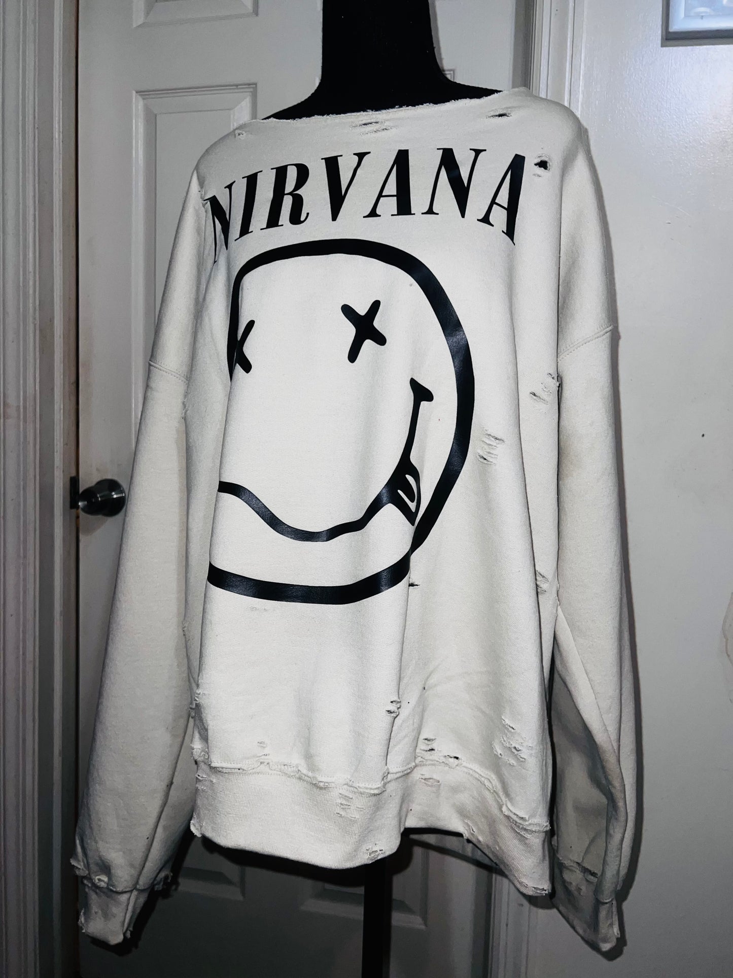 Nirvana Oversized Distressed Sweatshirt