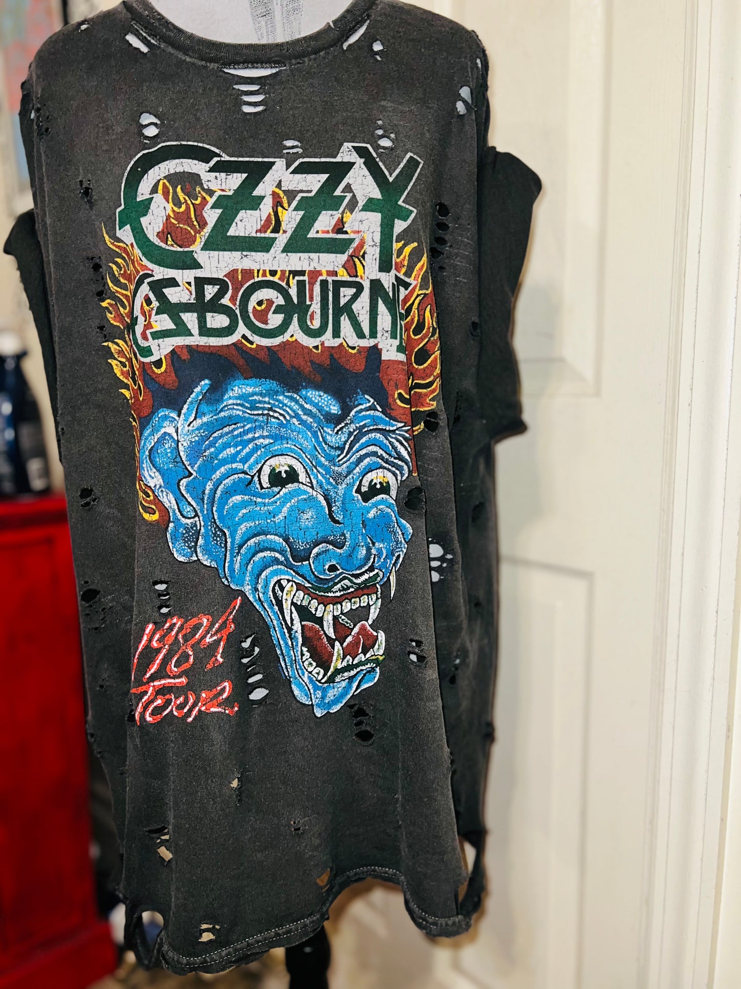 Ozzy Osbourne Double Sided Oversized Distressed Tee