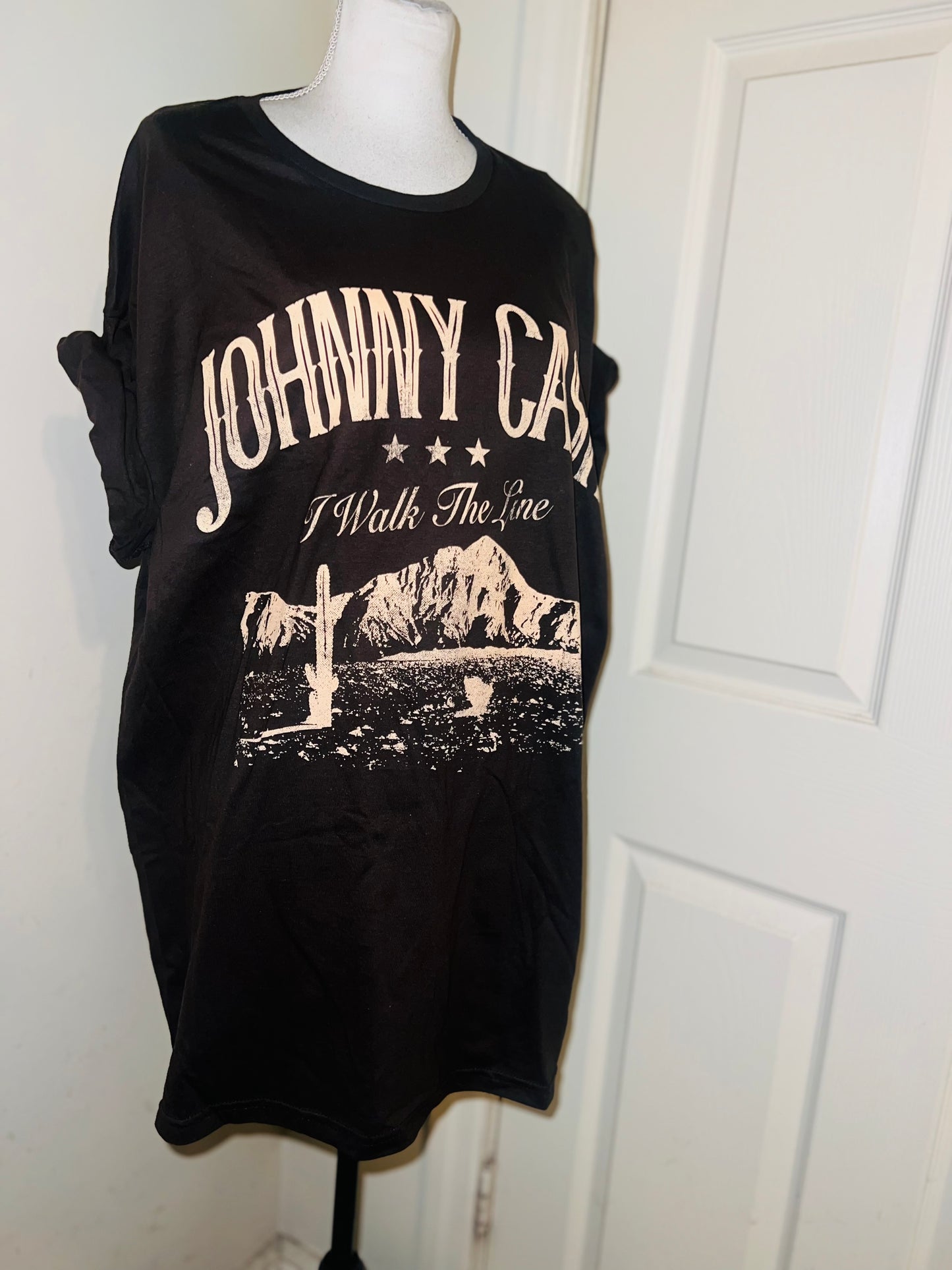 Johnny Cash Oversized Distressed Tee