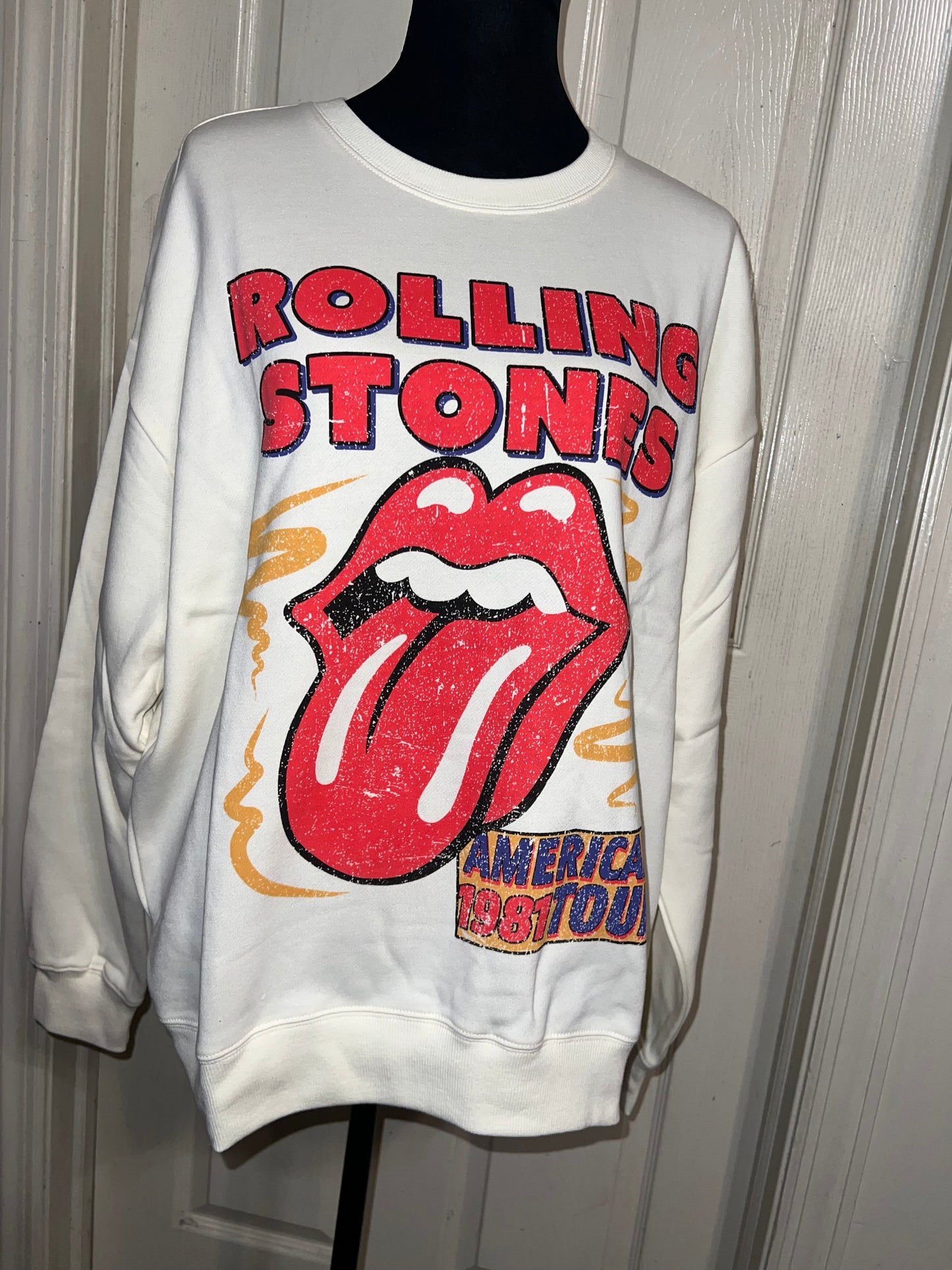The Rolling Stones Oversized Distressed Sweatshirt