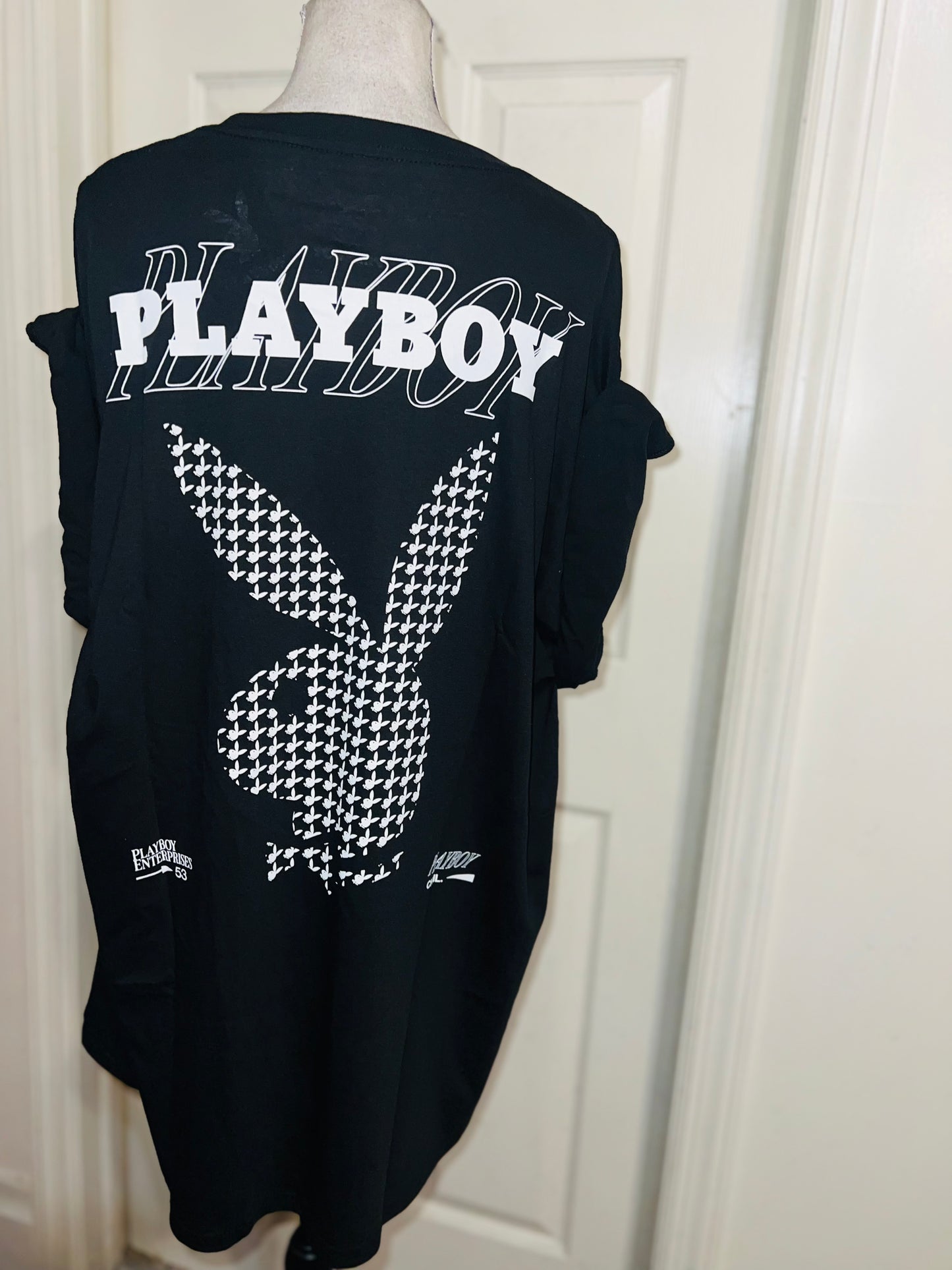 Playboy Double Sides Oversized Distressed Tee