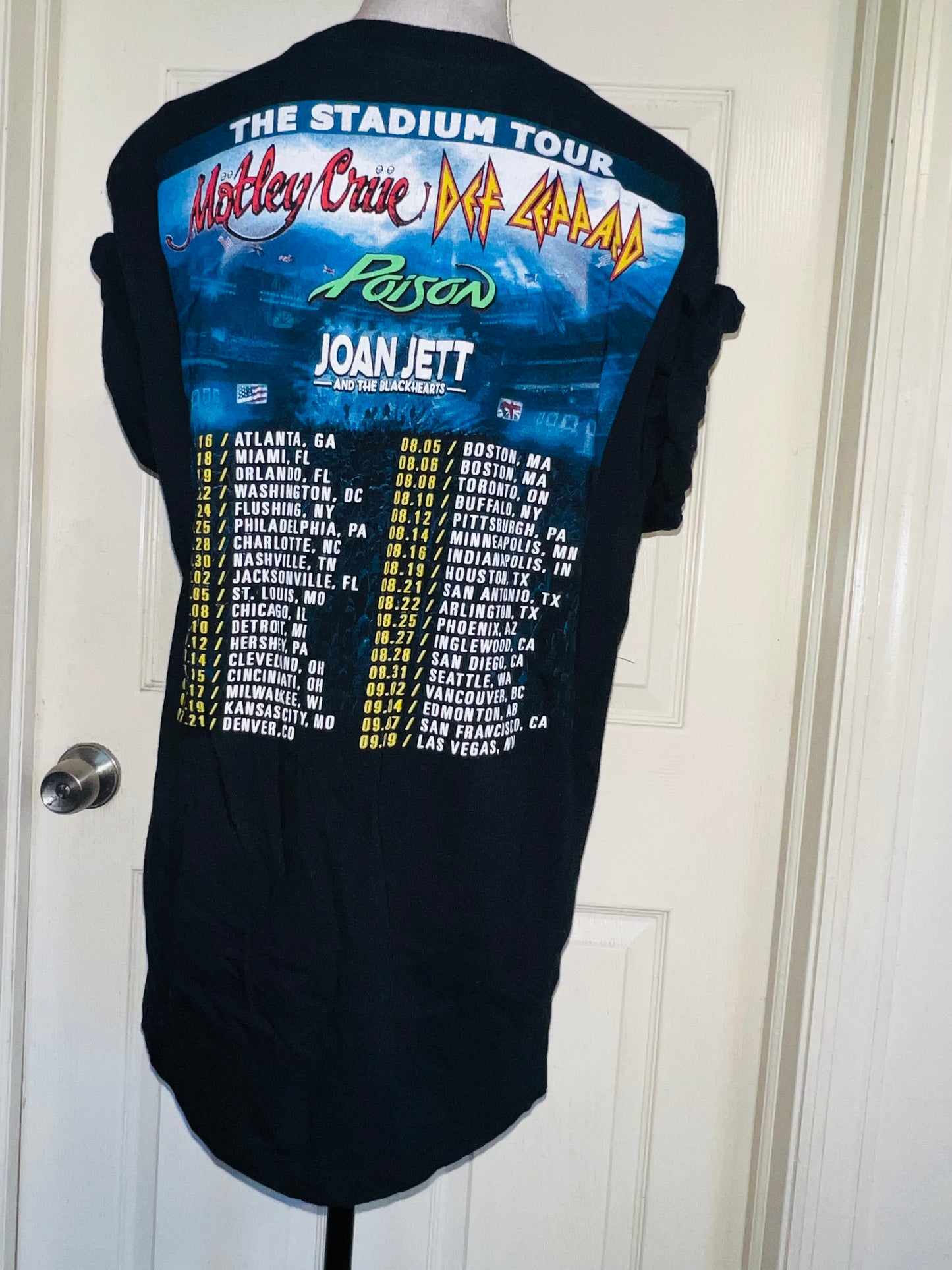 Motley Crue, Def Leppard, Poison, and Joan Jett Double Sided Oversized Tee