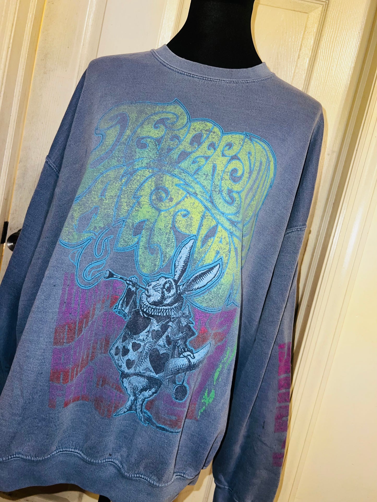Jefferson Airplane Oversized Distressed Sweatshirt