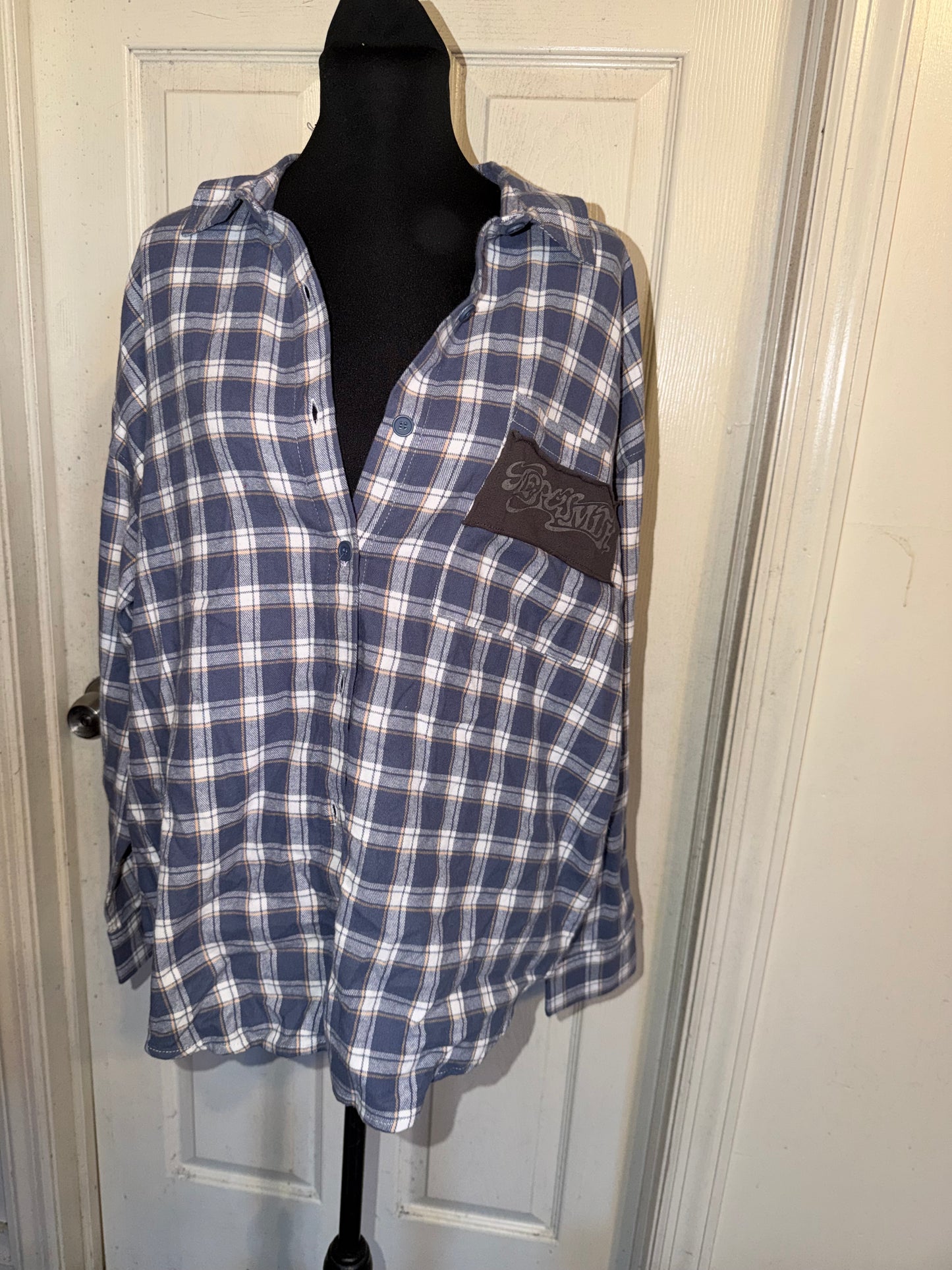 Aerosmith Oversized Double Sided Distressed Flannel