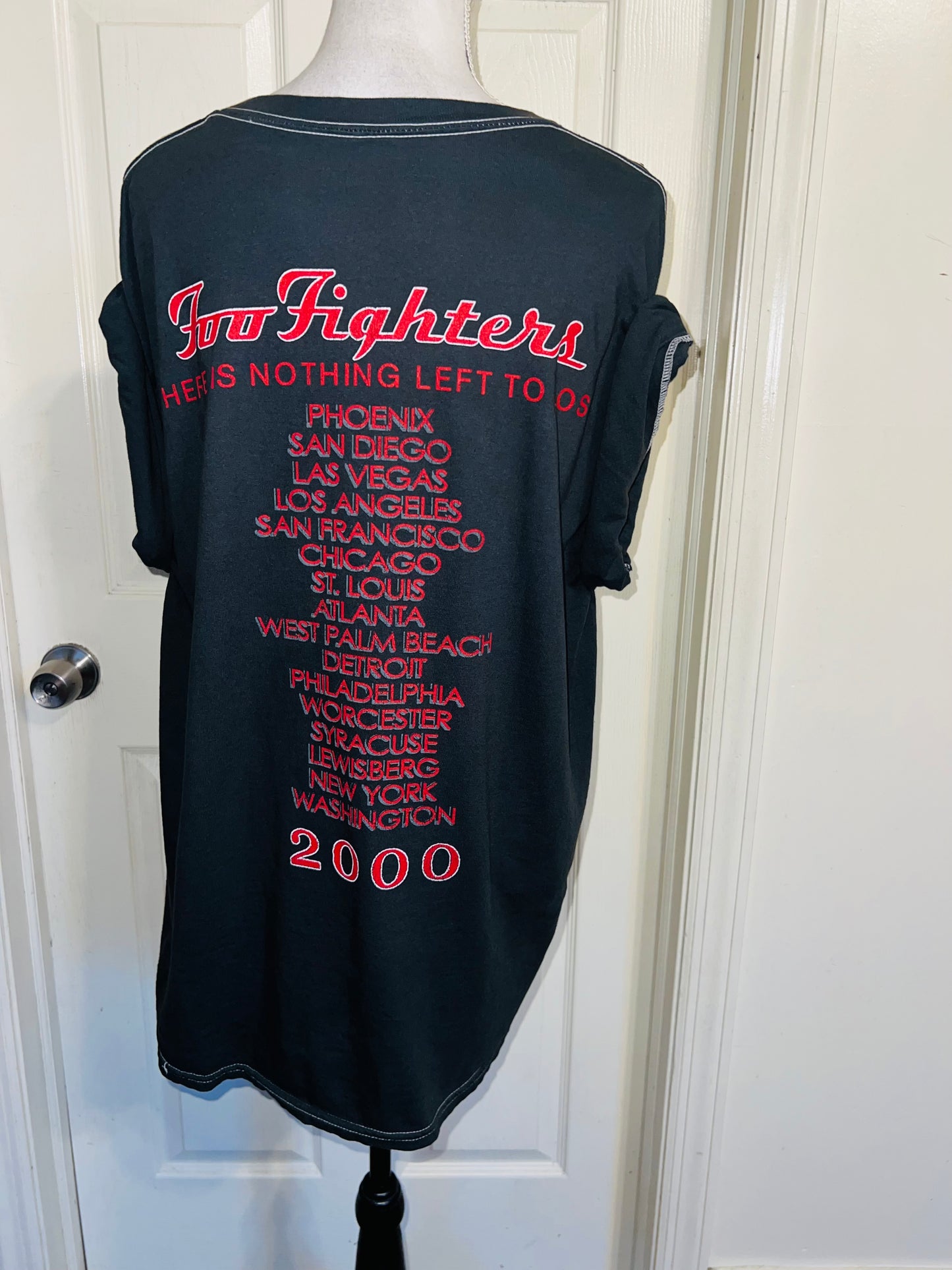 Foo Fighters Double Sided Oversized Distressed Tee