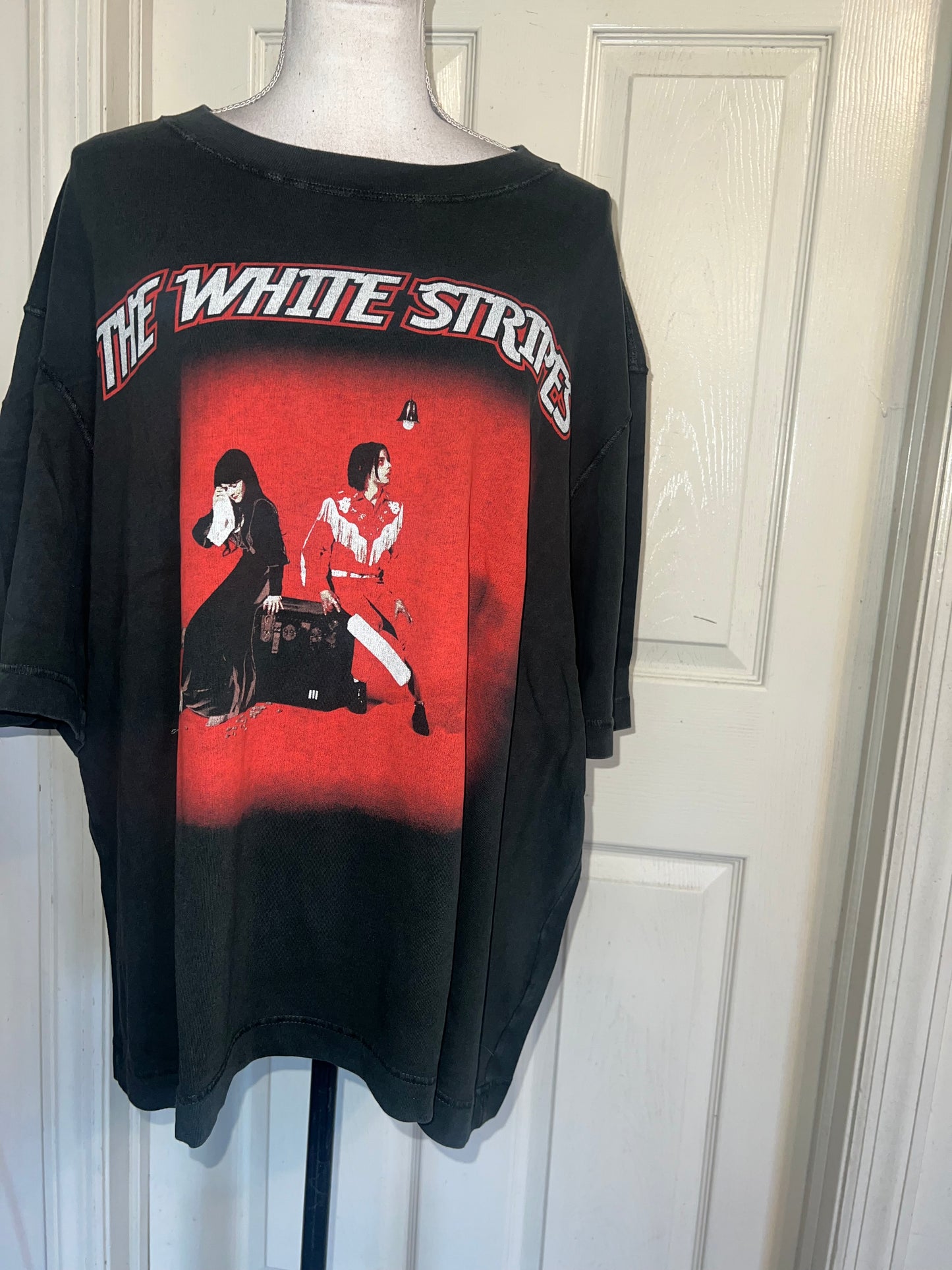 The White Stripes Double Sided Oversized Distressed Tee