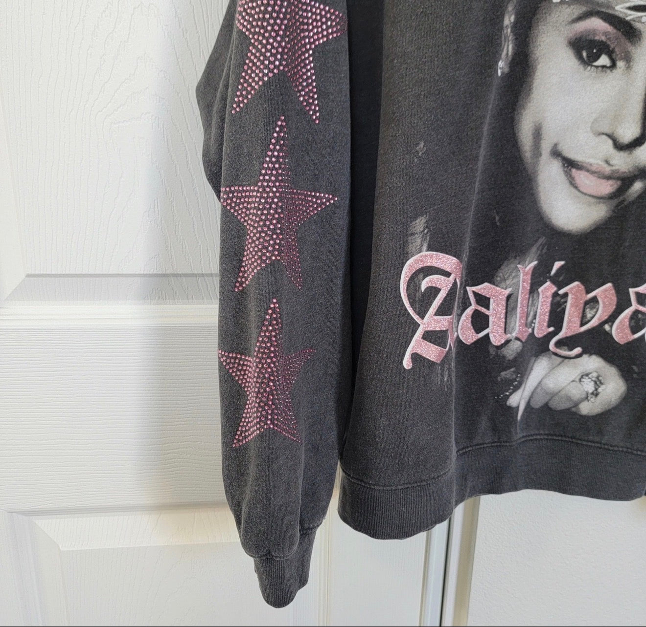 Aaliyah Oversized Distressed Sweatshirt