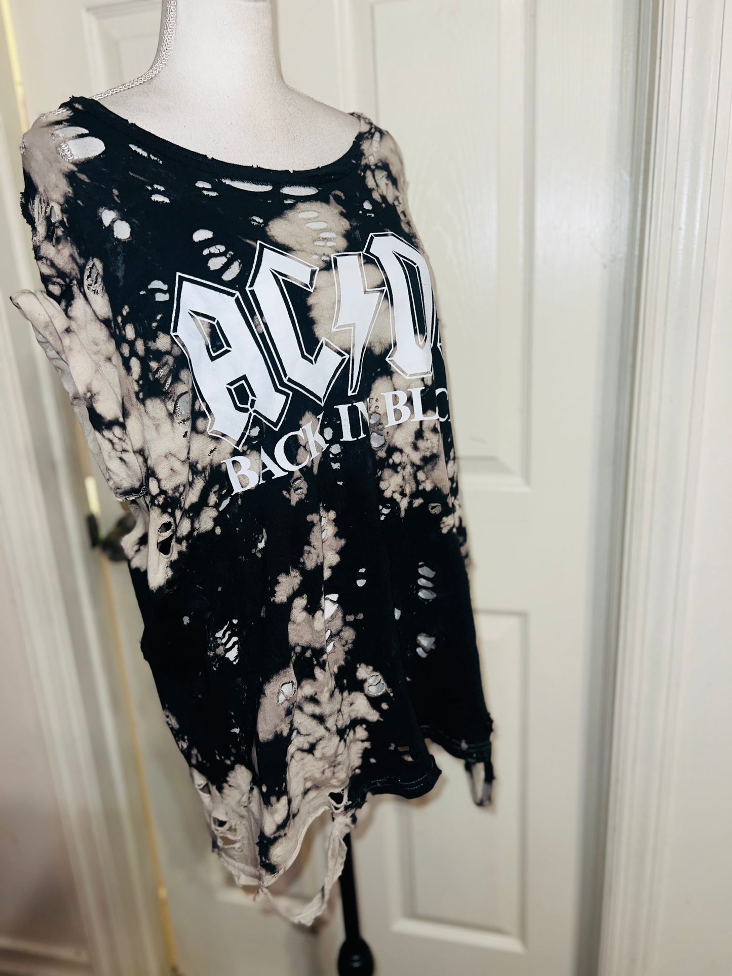 AC/DC Double Sided Oversized Distressed Tee
