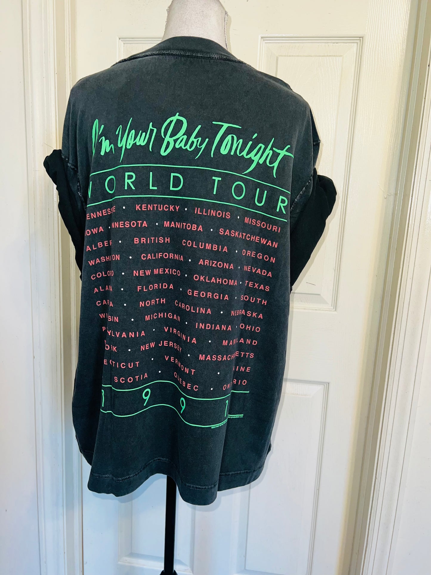 Whitney Houston Double Sided Oversized Distressed Tee