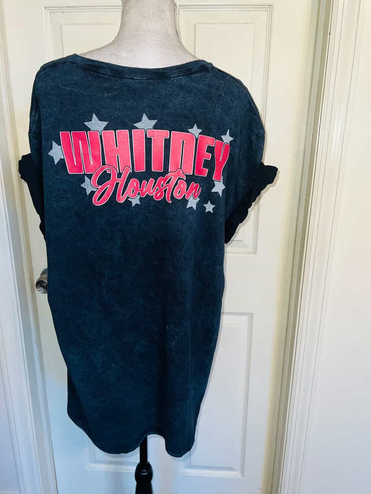 Whitney Houston Double Sided Oversized Distressed Tee