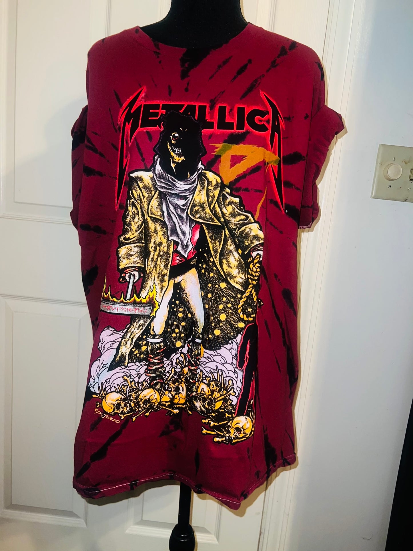 Metallica Tie Dye Double Sided Oversized Tee