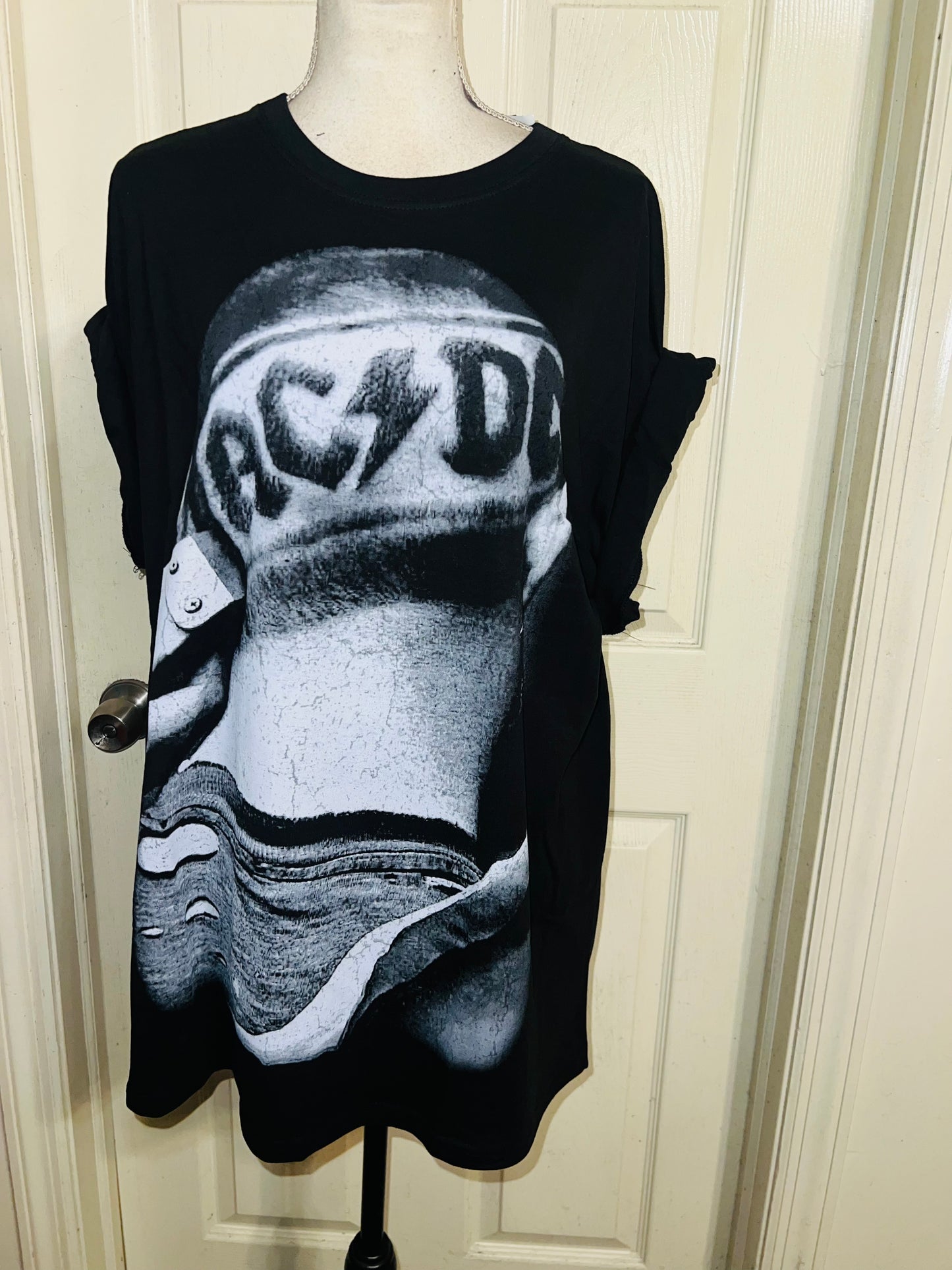 AC/DC Oversized Distressed Tee