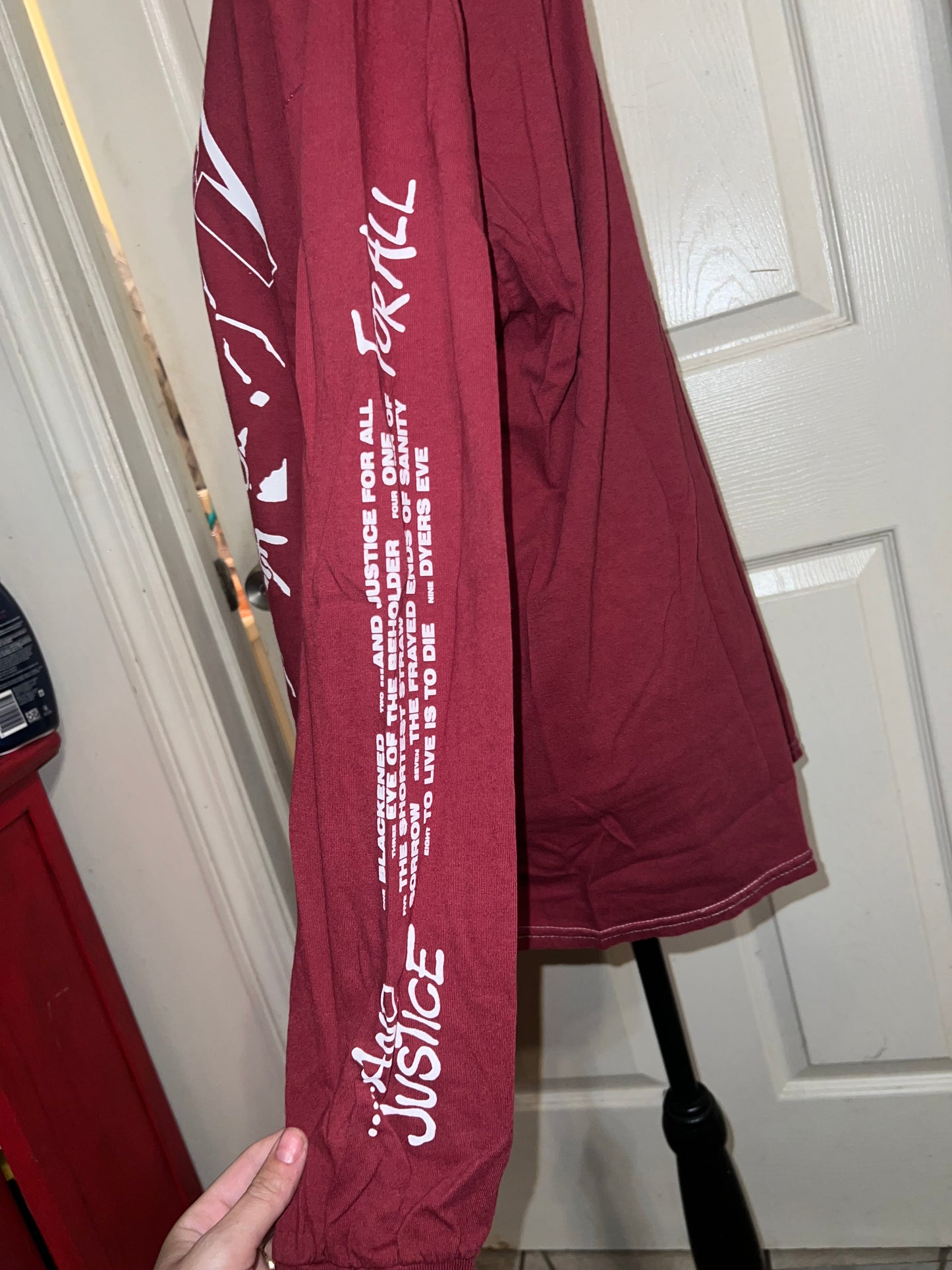 Metallica Long Sleeve Oversized Distressed Tee