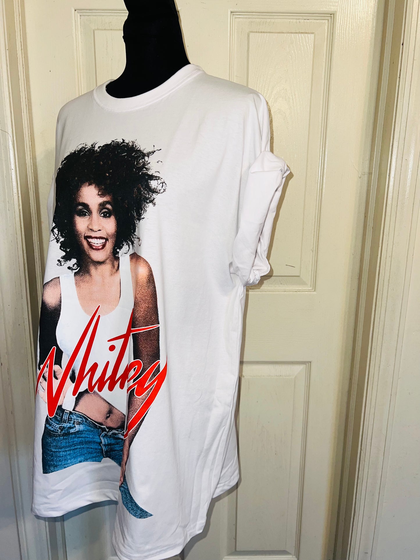 Whitney Houston Oversized Distressed Tee