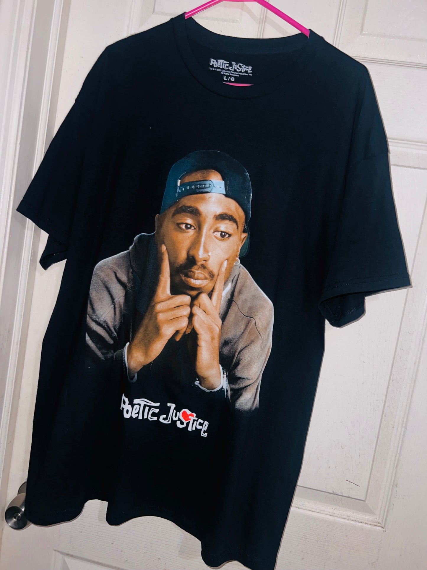 Tupac Poetic Justice Oversized Distressed Tee
