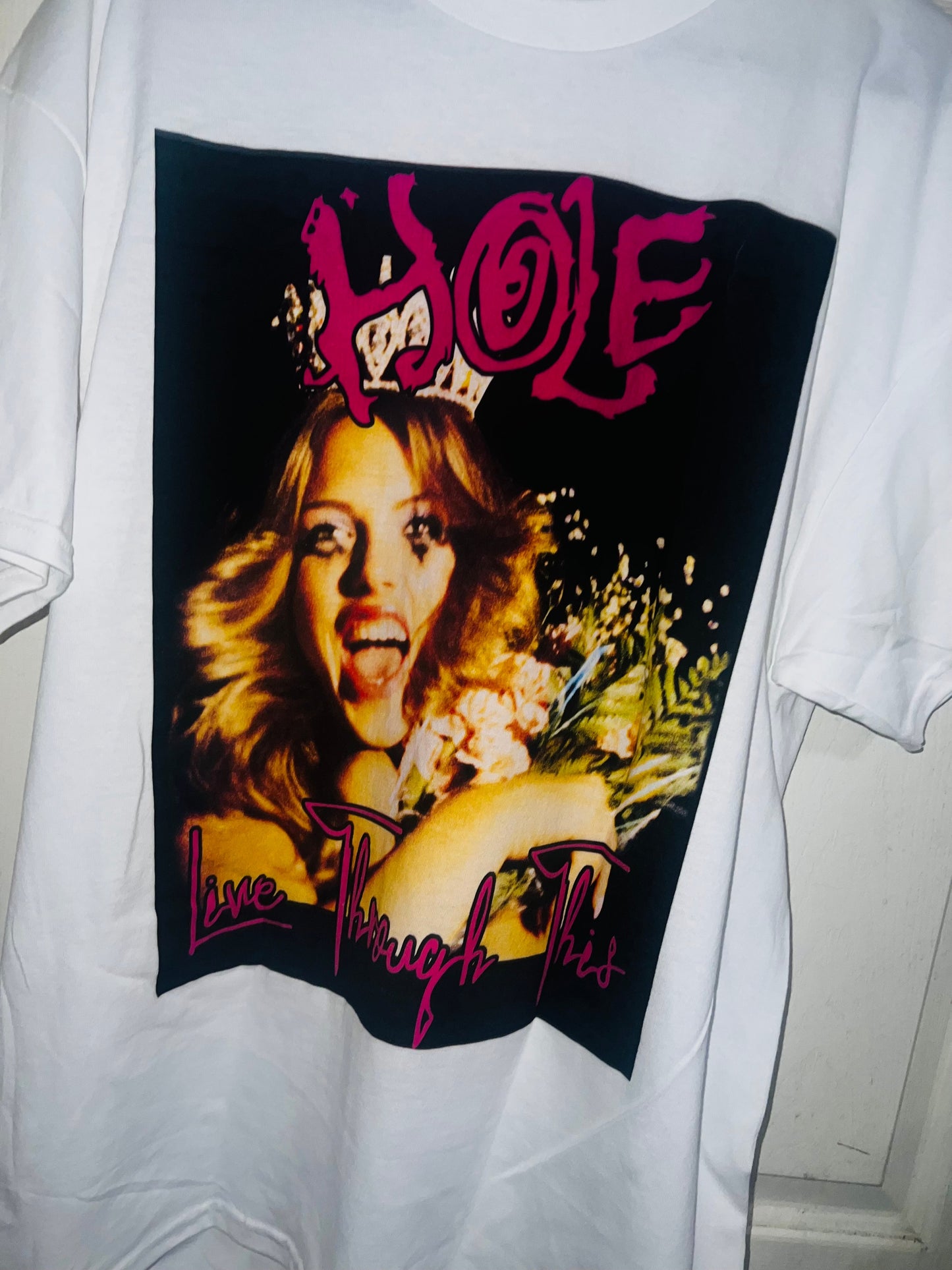 Hole “Pretty on the Inside” Oversized Distressed Tee