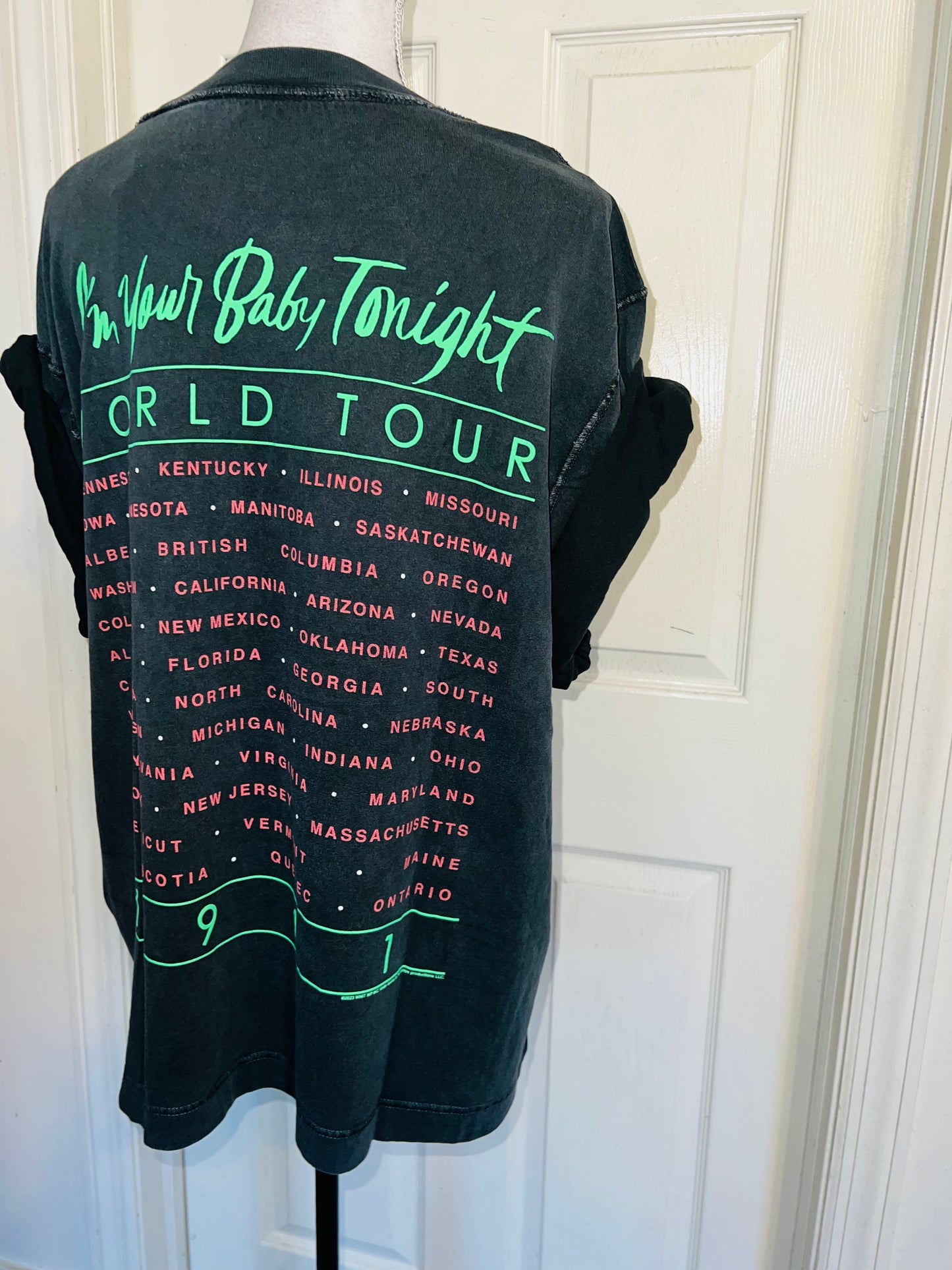 Whitney Houston Double Sided Oversized Distressed Tee