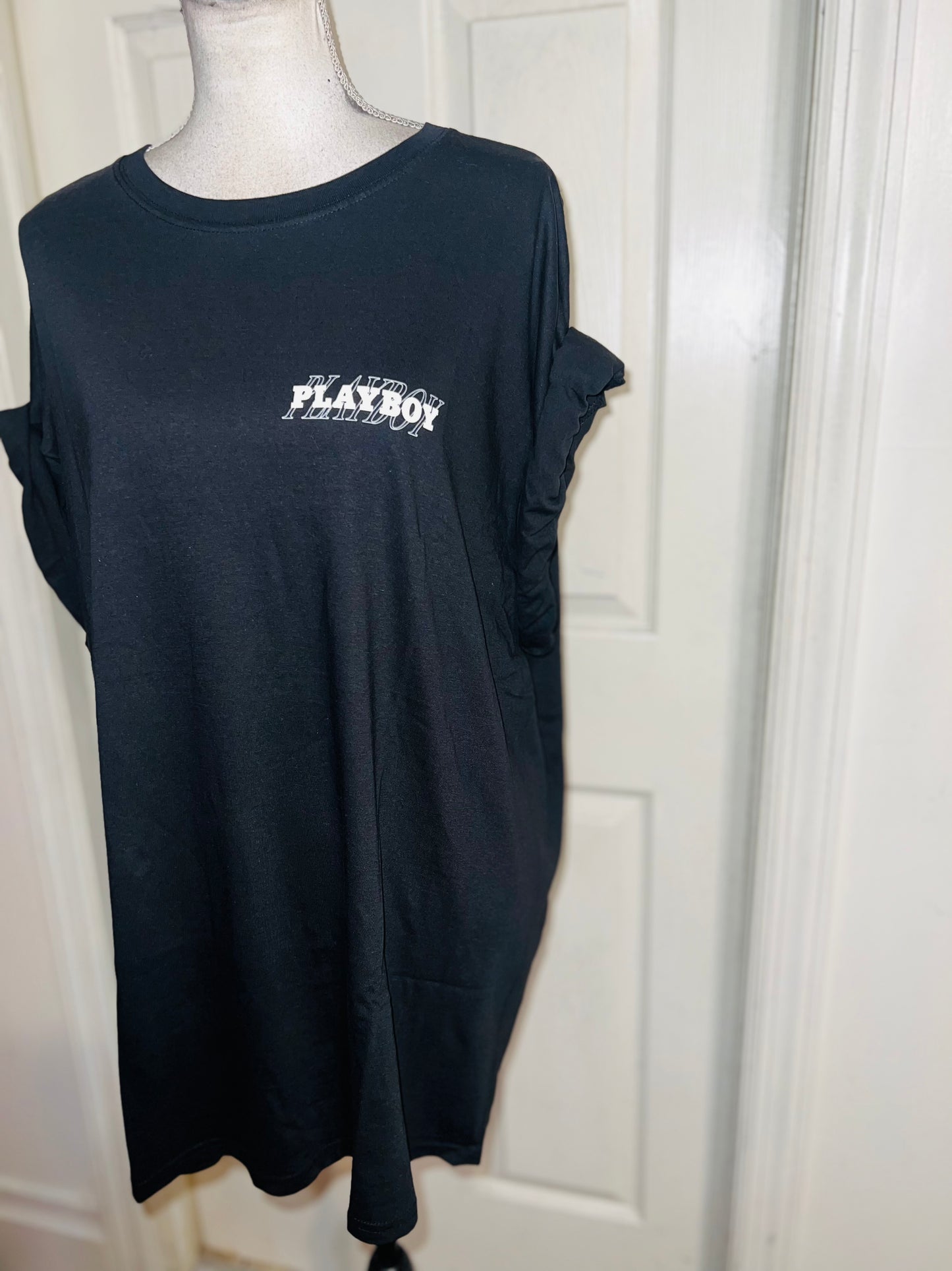 Playboy Double Sides Oversized Distressed Tee