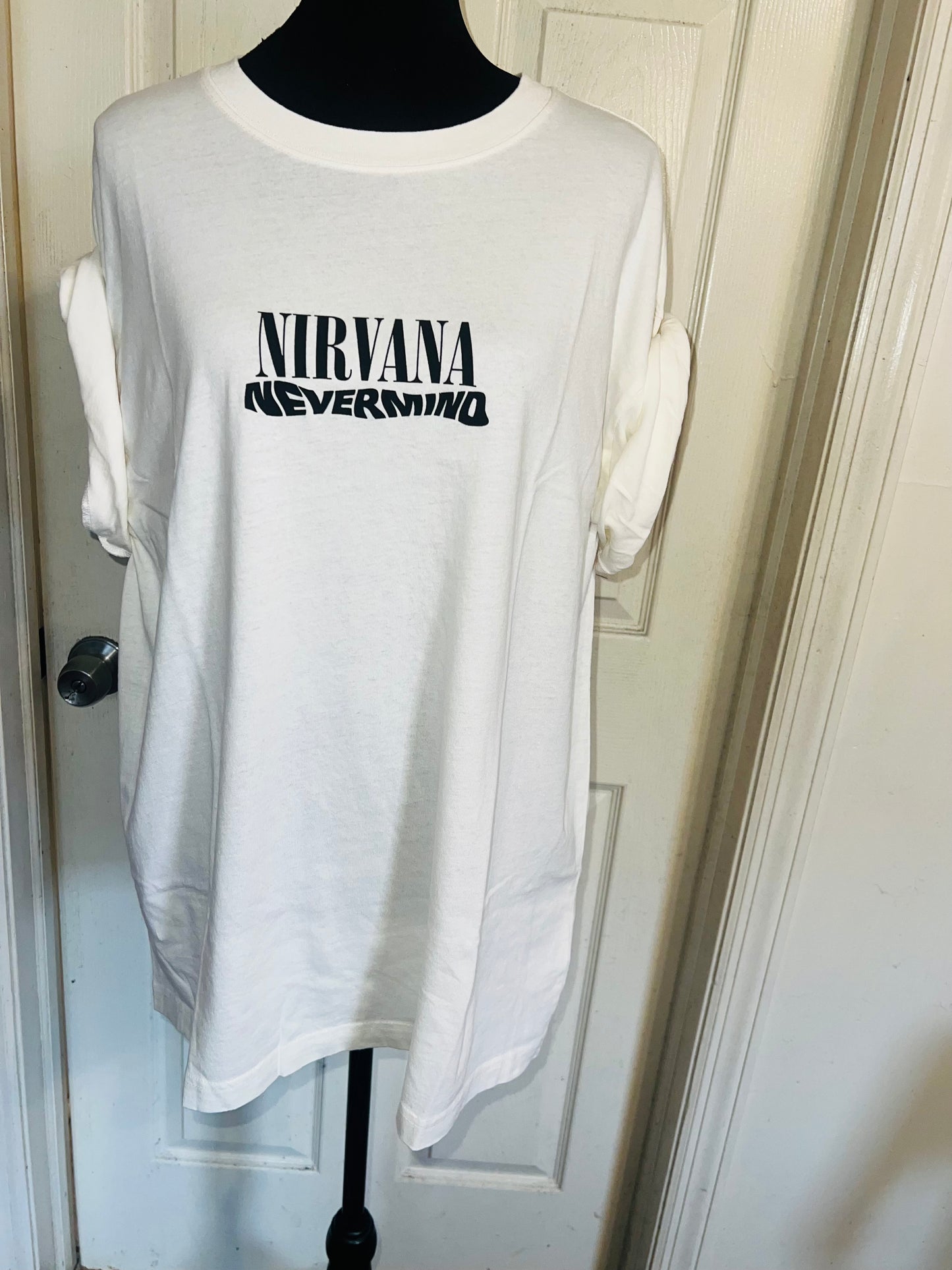 Nirvana Double Sided Oversized Distressed Tee