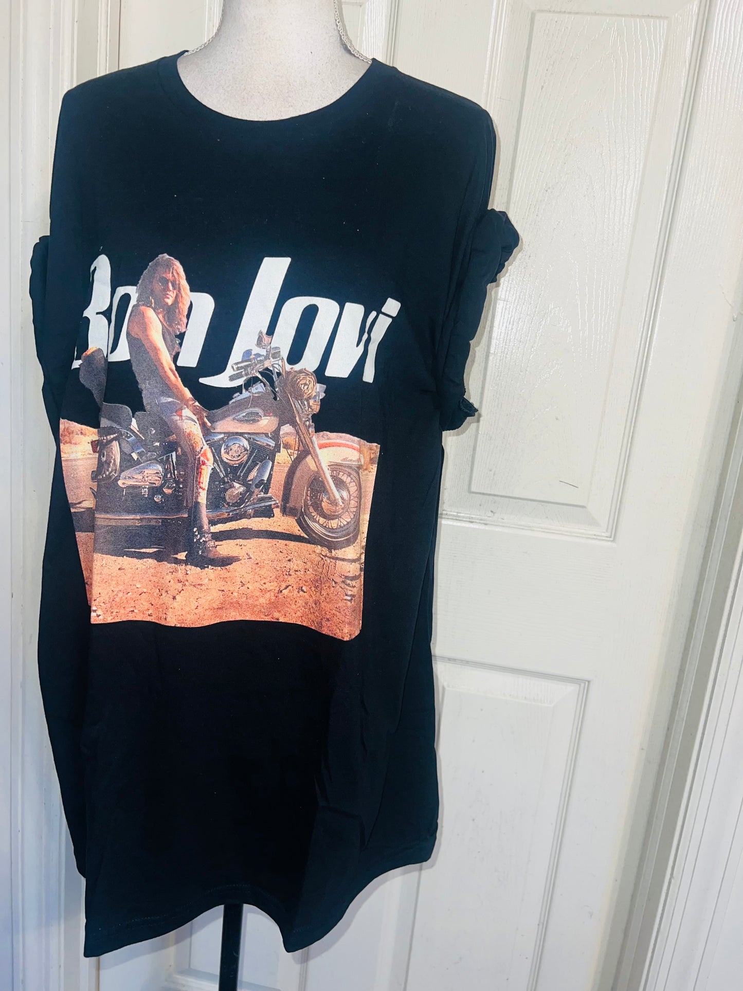Bon Jovi Oversized Distressed Tee