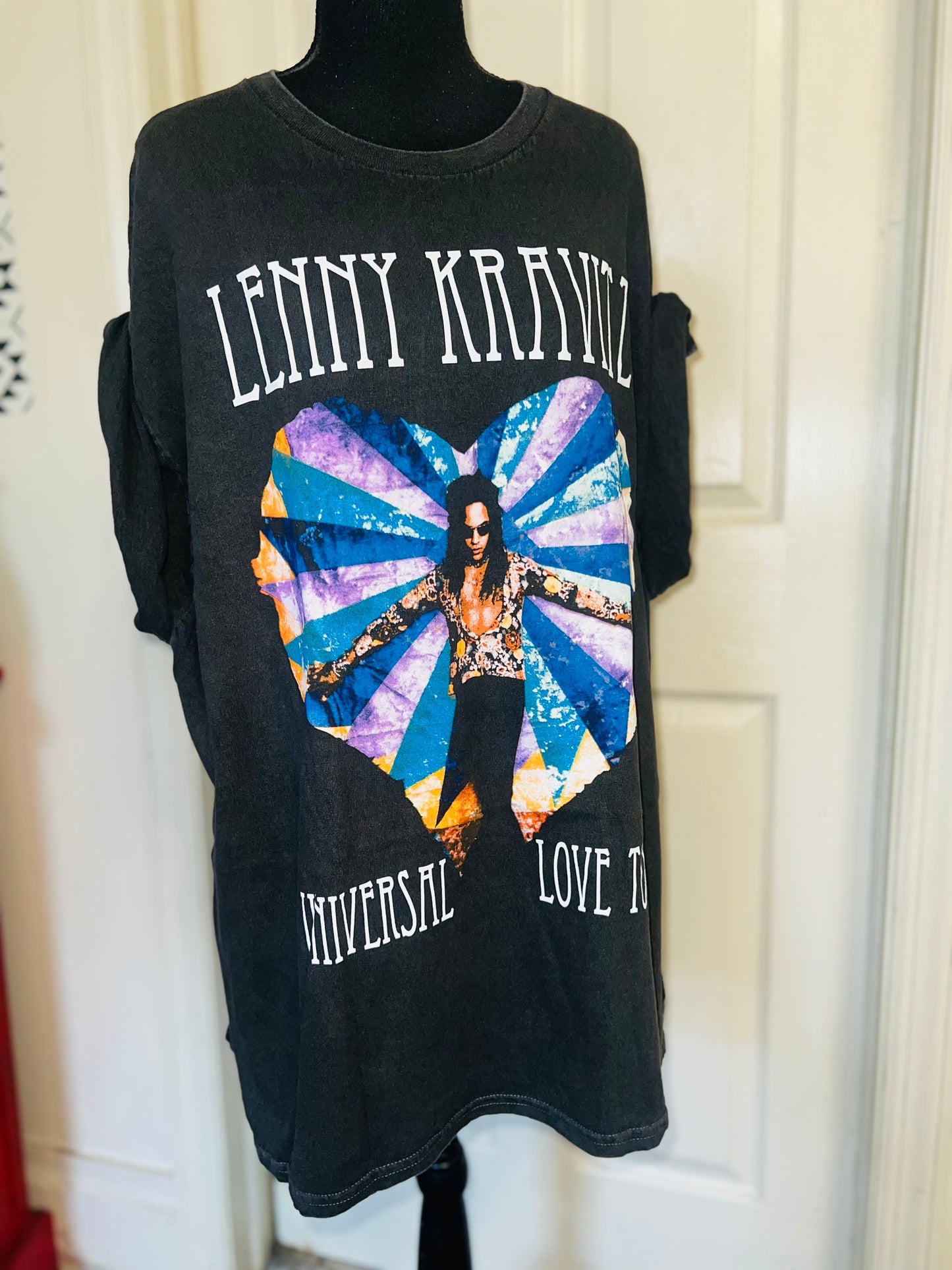 Lenny Kravitz Oversized Distressed Tee