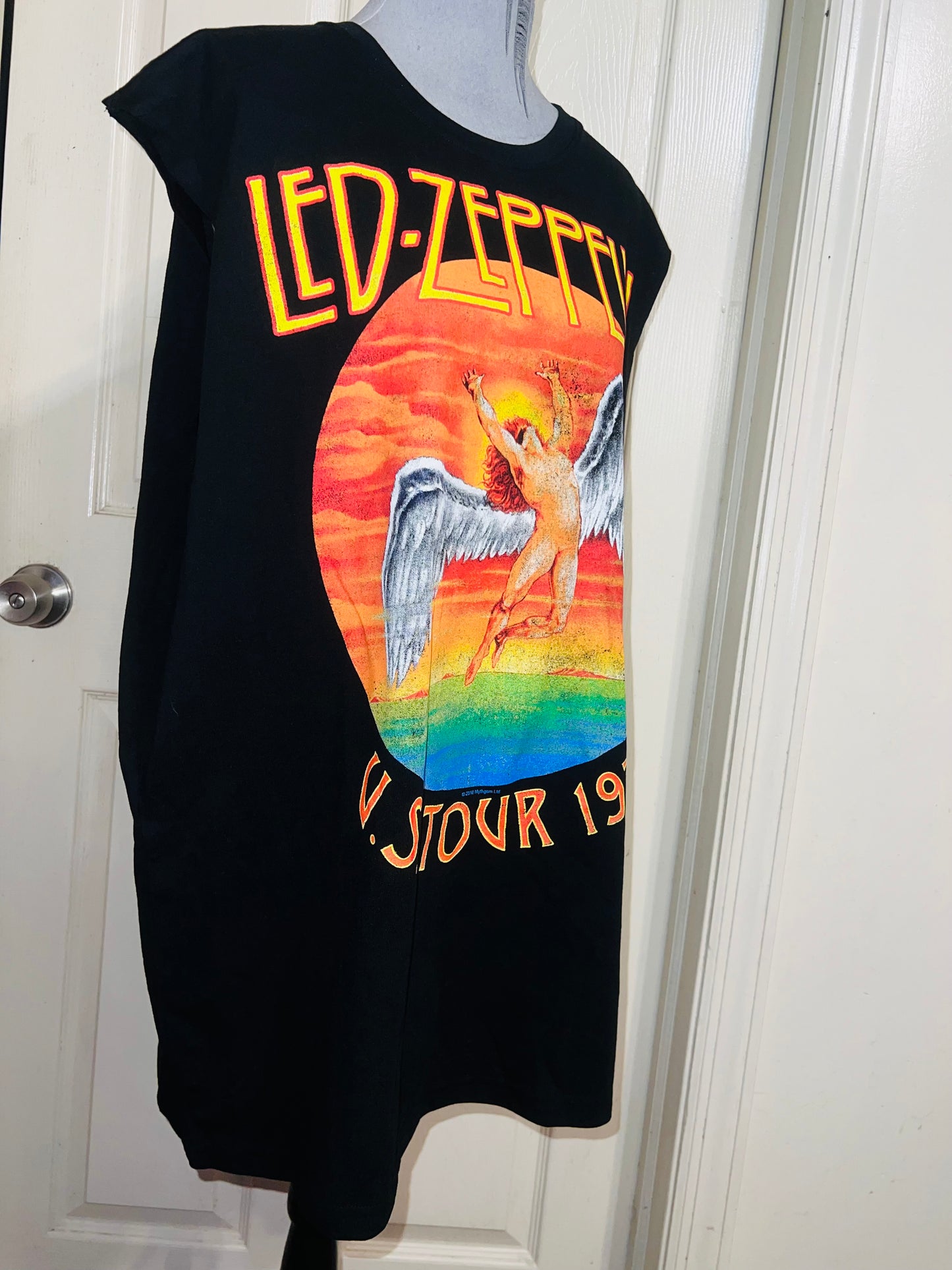 Led Zeppelin Oversized Distressed Muscle Tank/Dress
