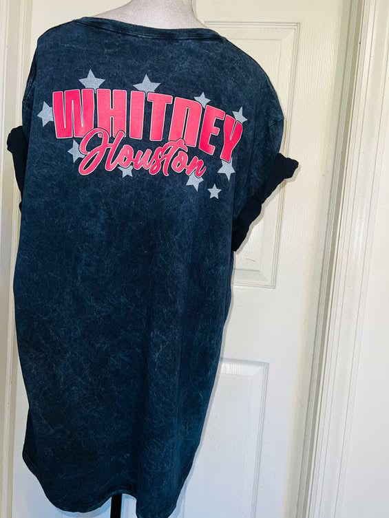 Whitney Houston Double Sided Oversized Distressed Tee