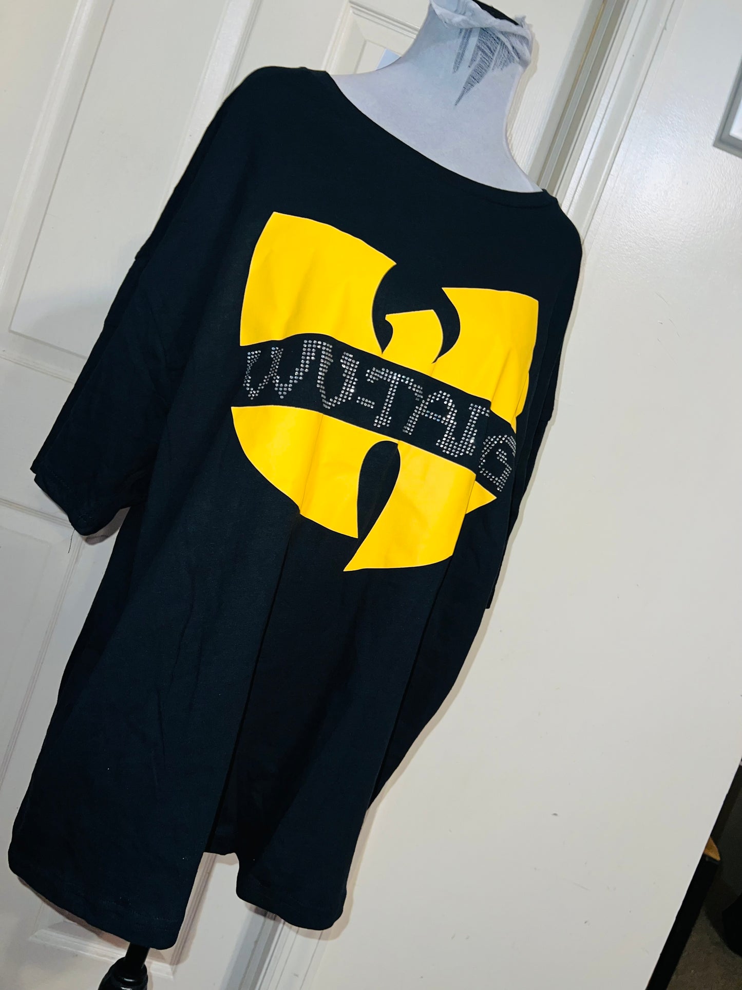 Wu-Tang Clan Rhinestone Oversized Distressed Tee