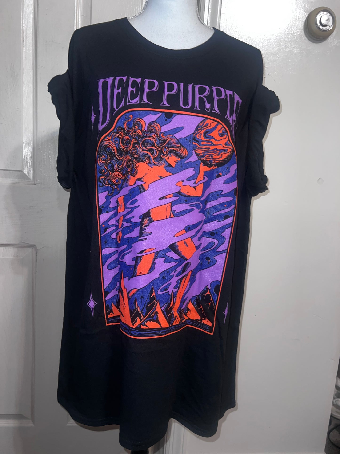 Deep Purple Oversized Distressed Tee