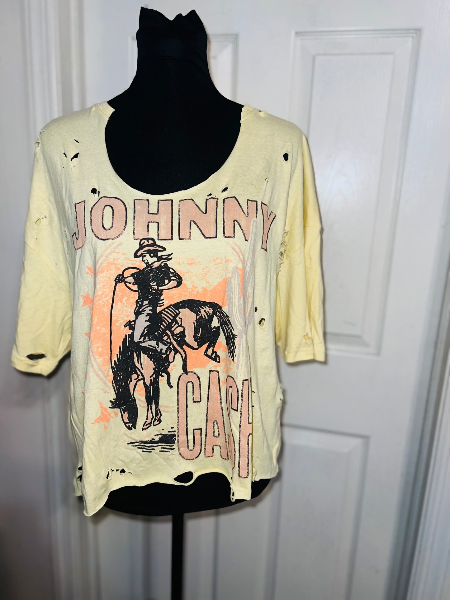 Johnny Cash Oversized Distressed Tee (As Is)