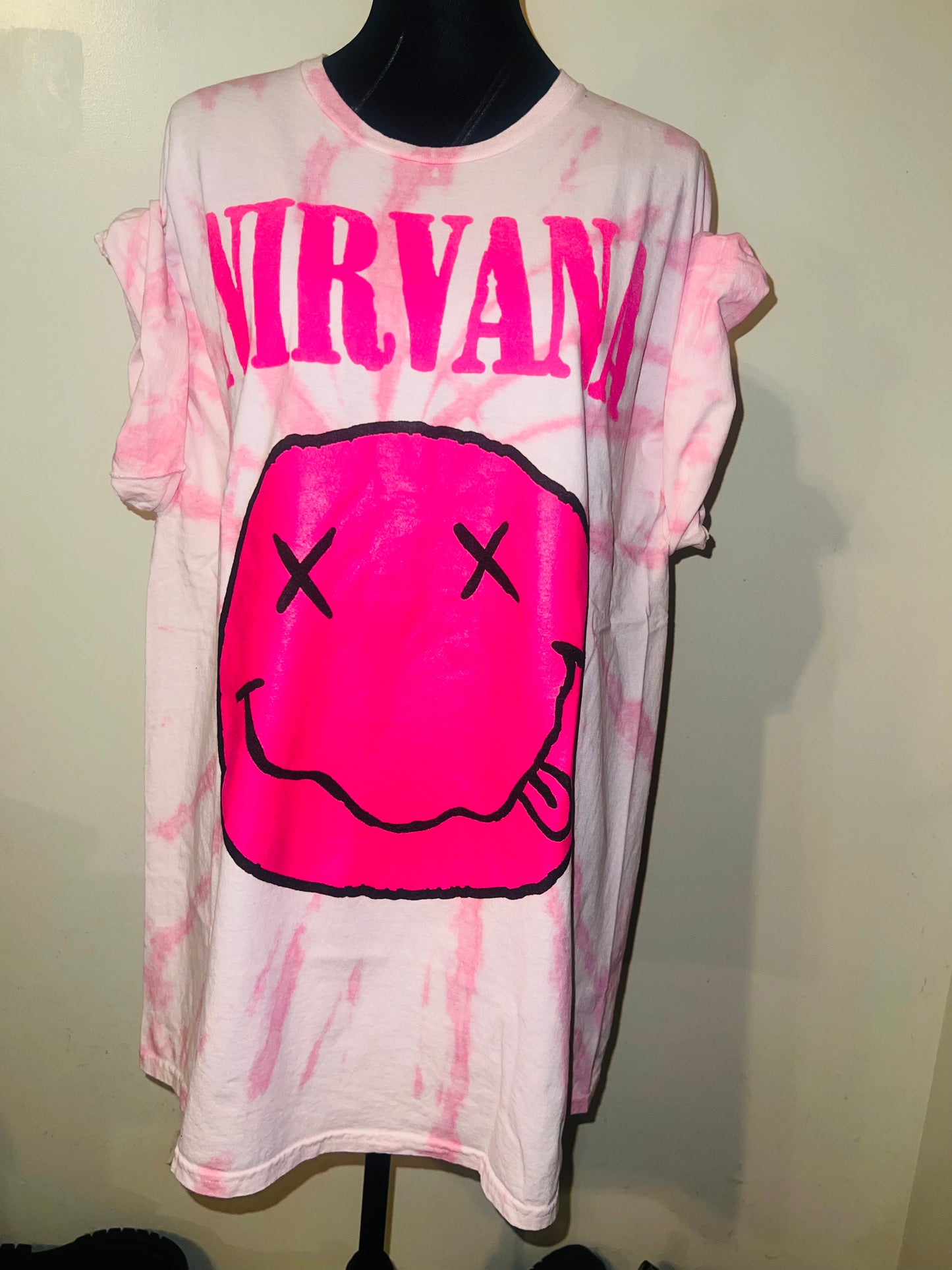 Nirvana Oversized Distressed Tee