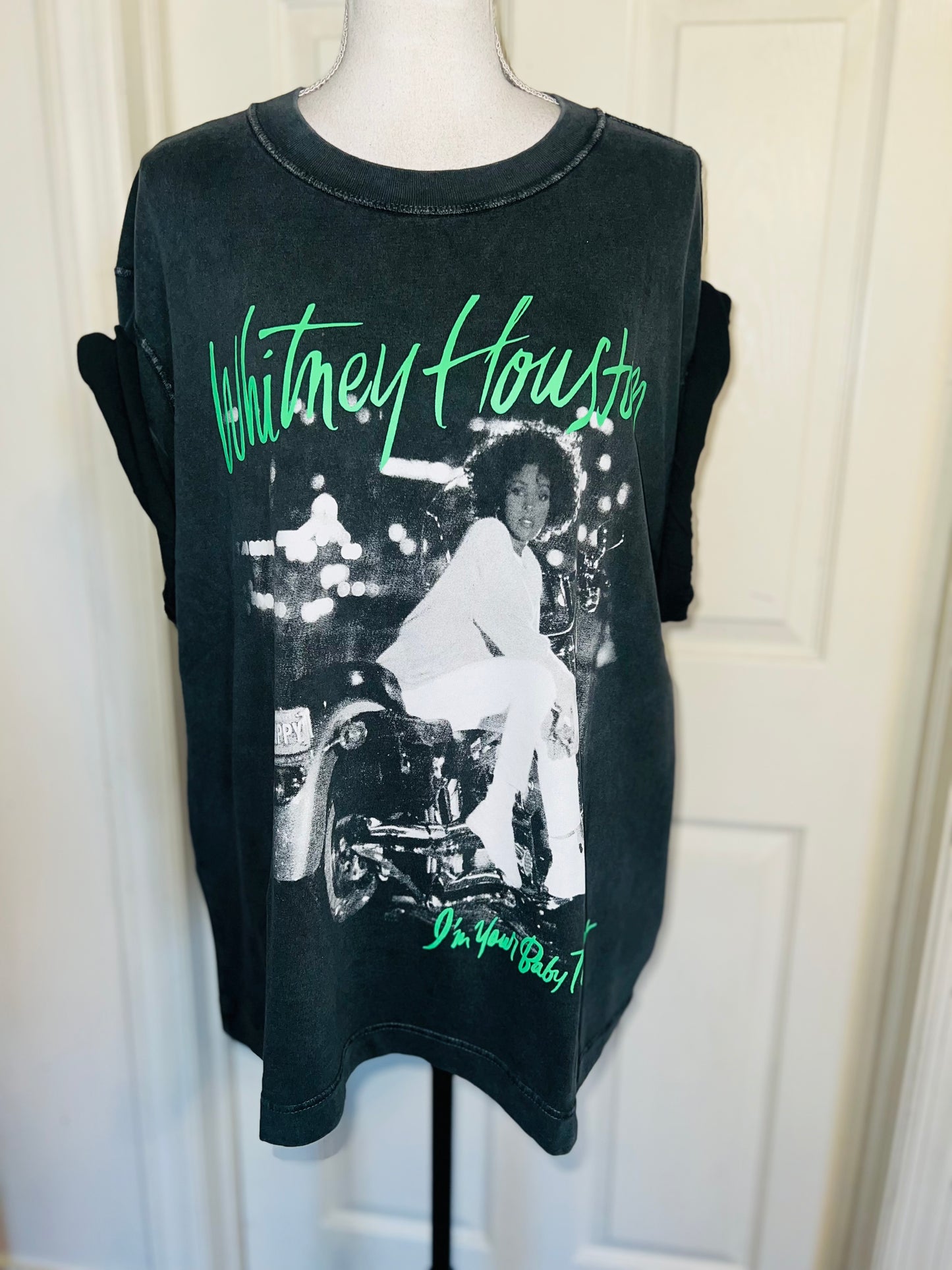 Whitney Houston Double Sided Oversized Distressed Tee